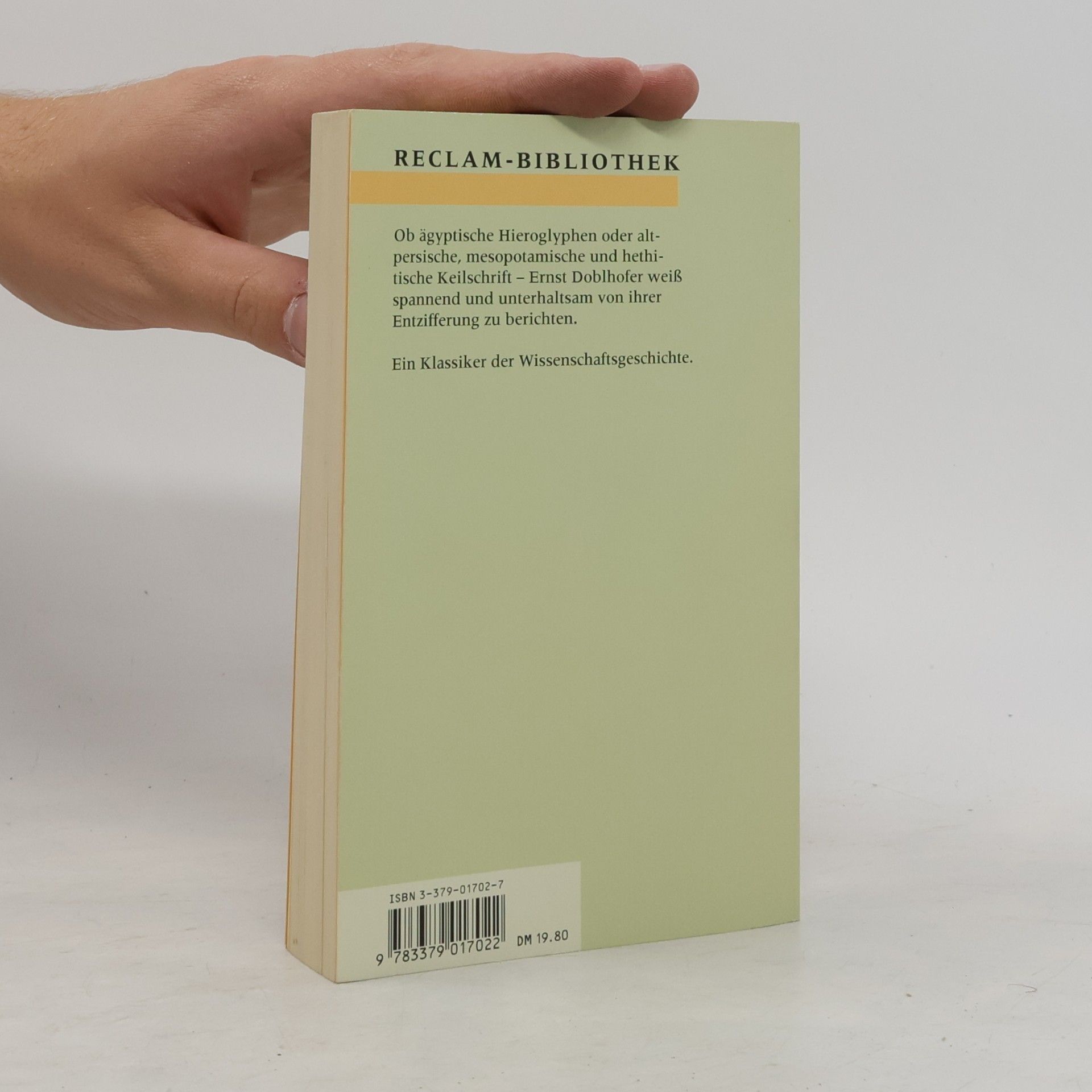 Ernst Doblhofer Die Entzifferung alter Schriften und Sprachen