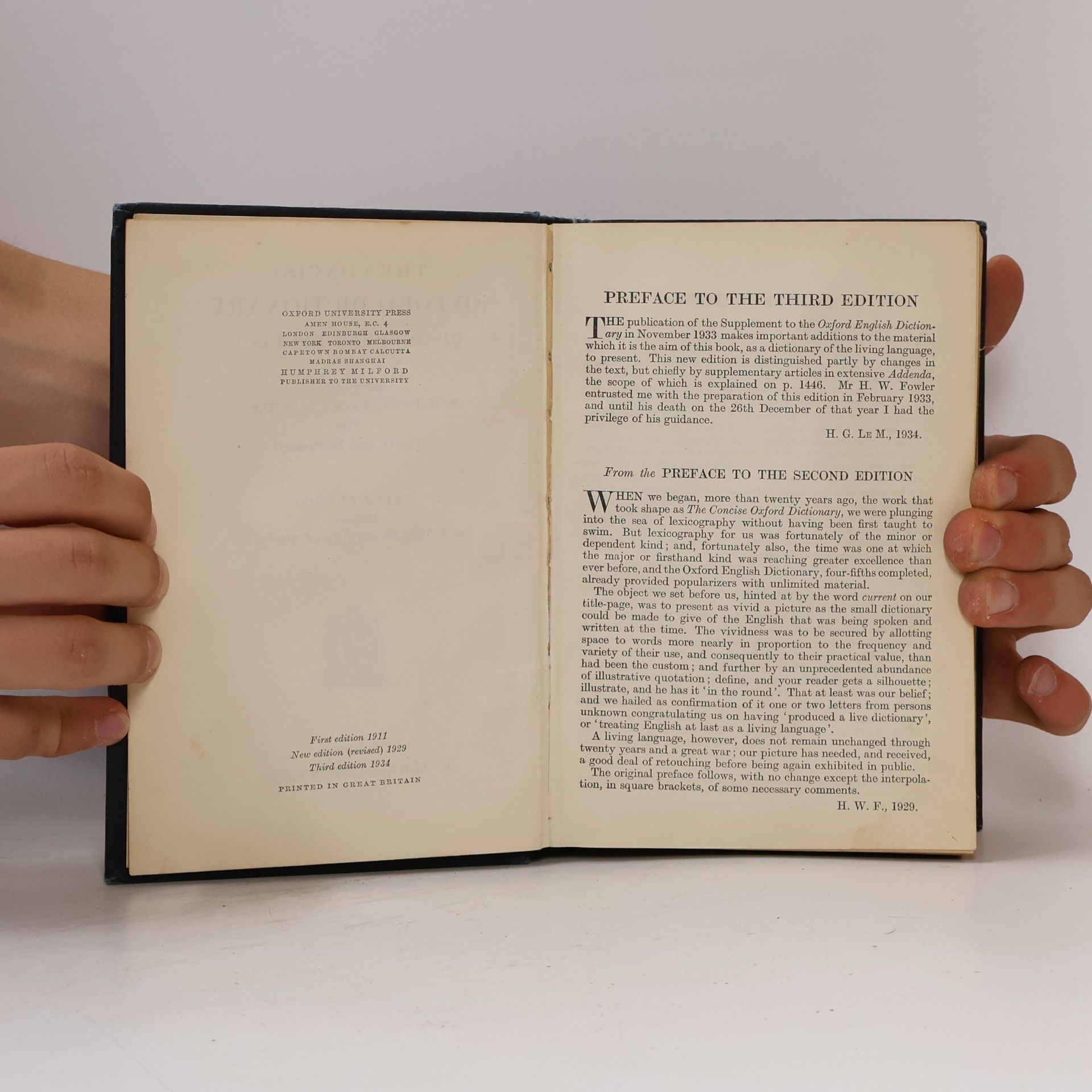 Henry Watson Fowler The Concise Oxford Dictionary of Current English
