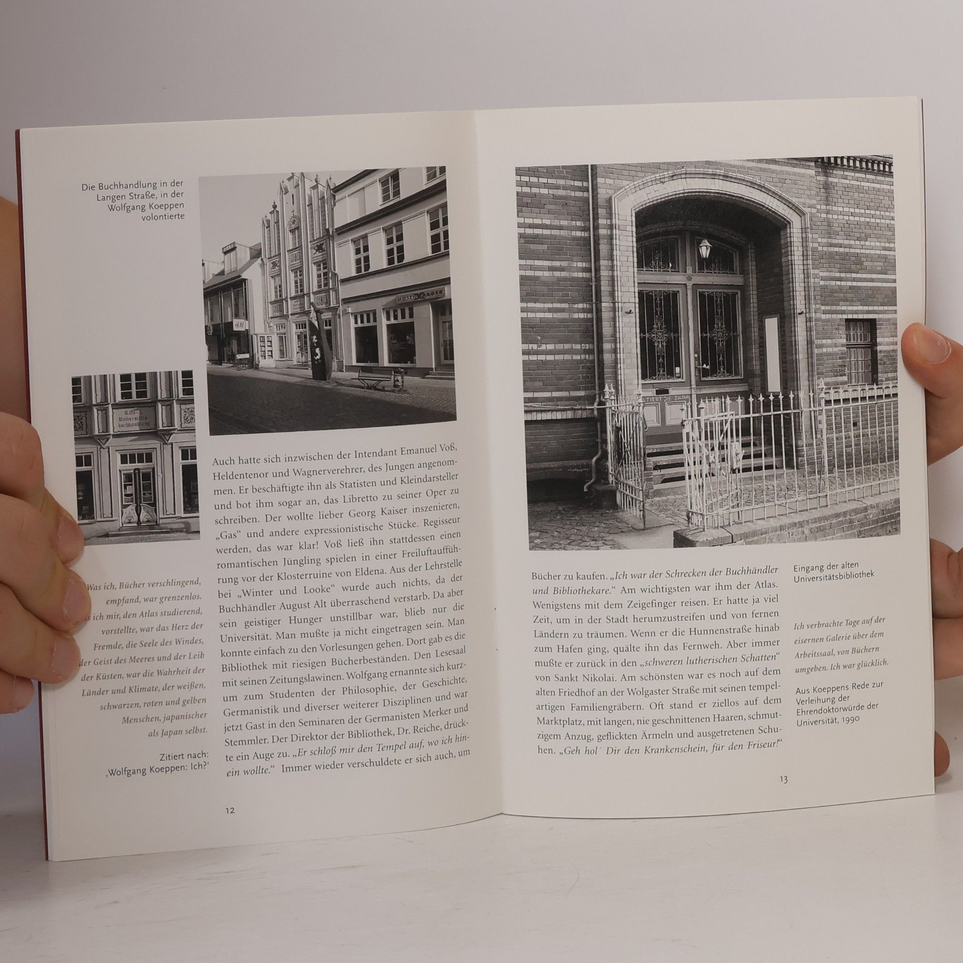 Bernd Erhard Fischer Menschen und Orte: Leben und Lebensorte von Schriftstellern und Künstlern: Wolfgang Koeppen in Greifswald