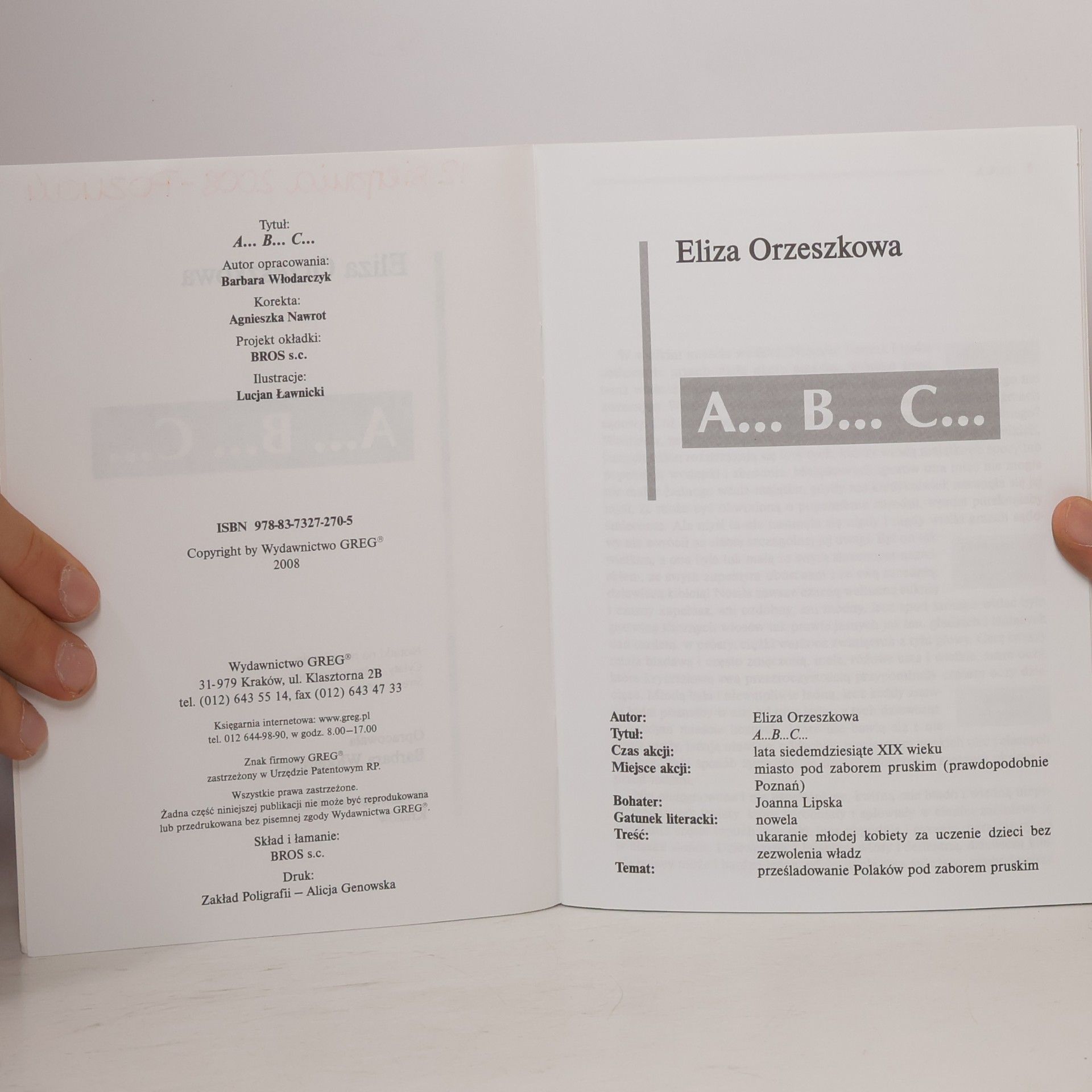 Orzeszkowa Eliza ABC Lektura z opracowaniem - Specjalna czcionka ułatwiająca szybkie czytanie