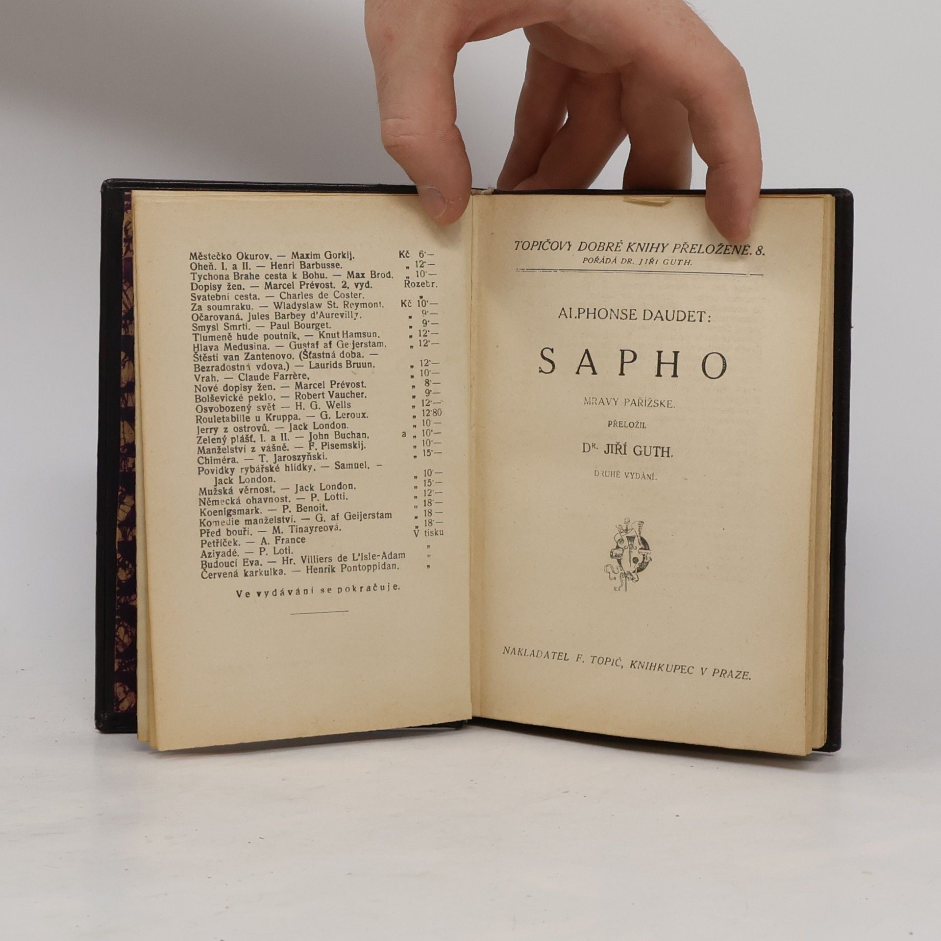 Alphonse Daudet Sapho. Mravy pařížské.