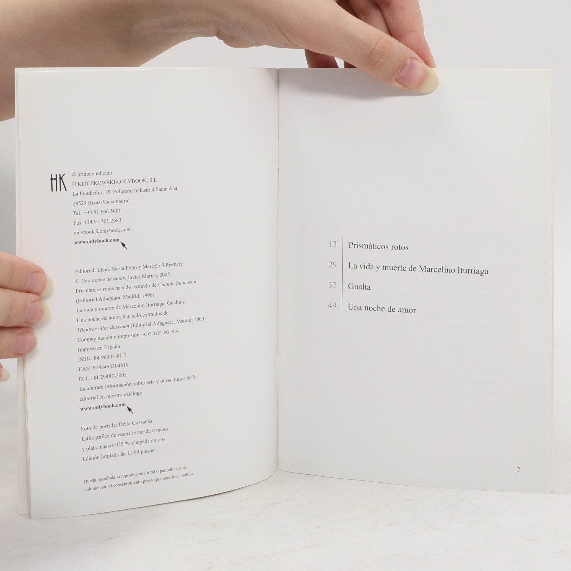Javier Marías Mini letras: Una Noche De Amor / A Night of Love