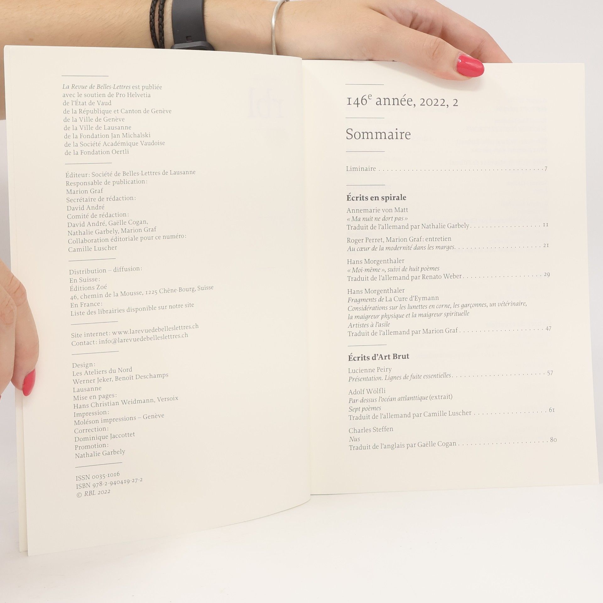 Annemarie von Matt La Revue de Belles-Lettres, 146° année, 2022, 2