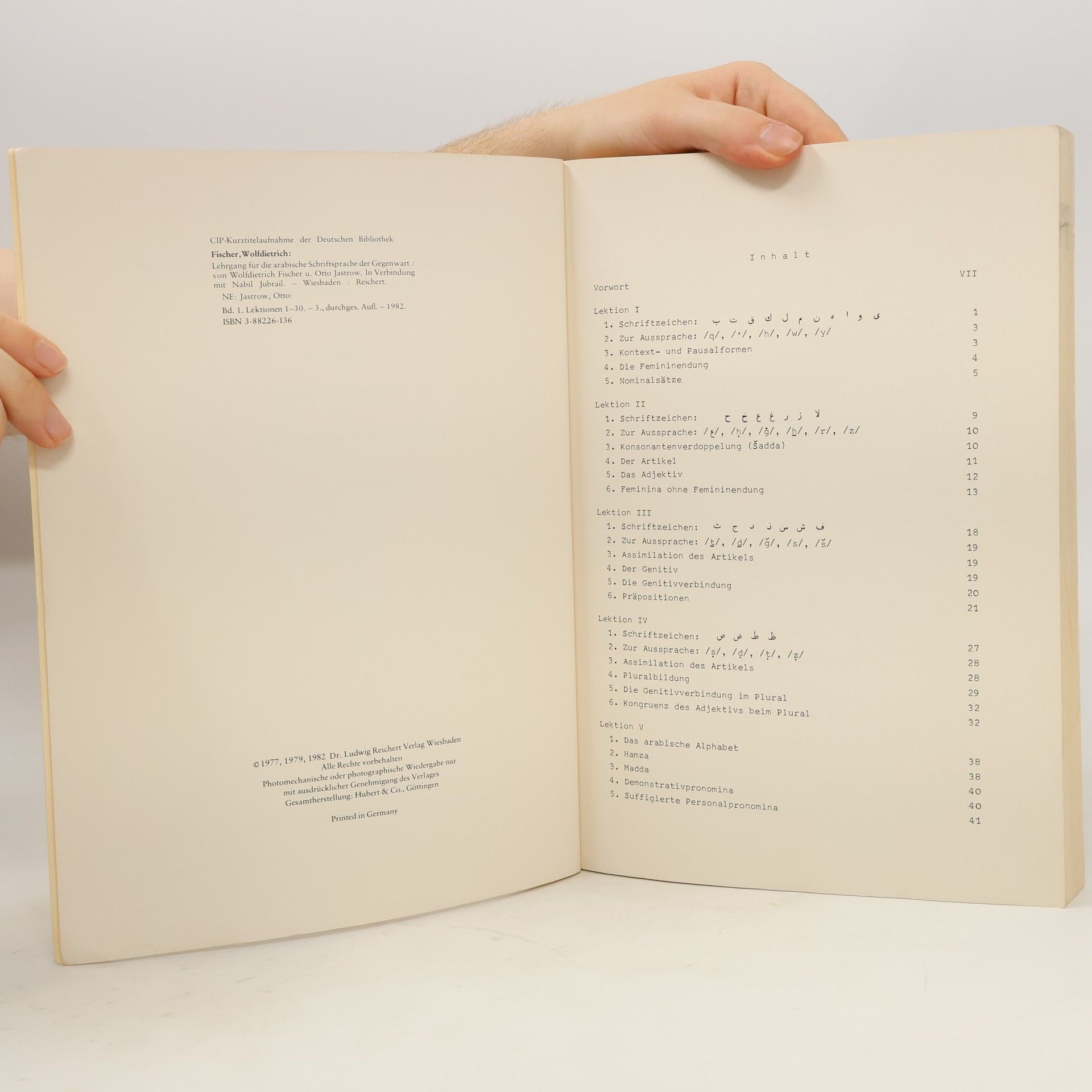 Wolfdietrich Fischer-Abendroth Lehrgang für die arabische Schriftsprache der Gegenwart Band 1