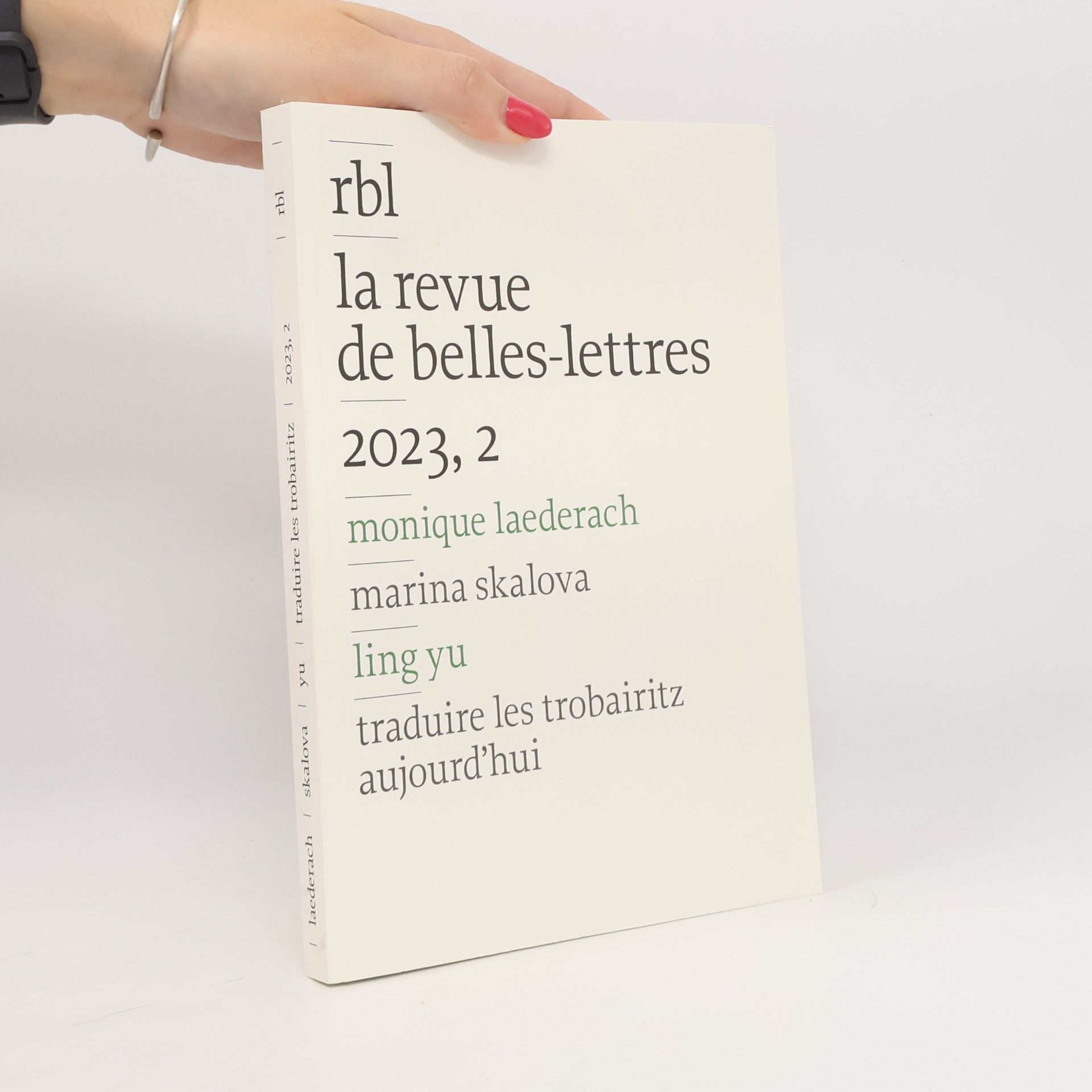 Monique Laederach La Revue de Belles-Lettres 2023, 2
