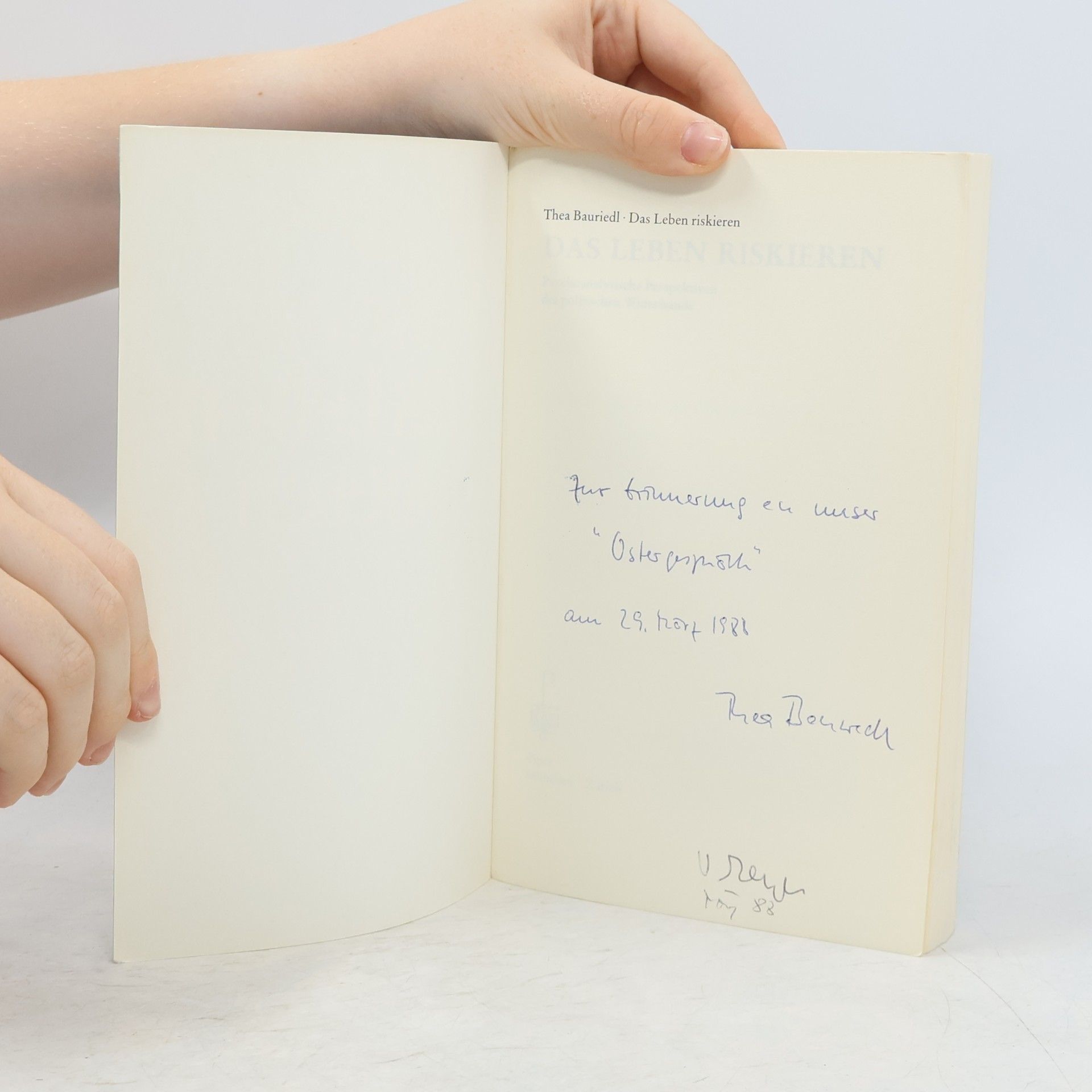 Thea Bauriedl Das Leben riskieren