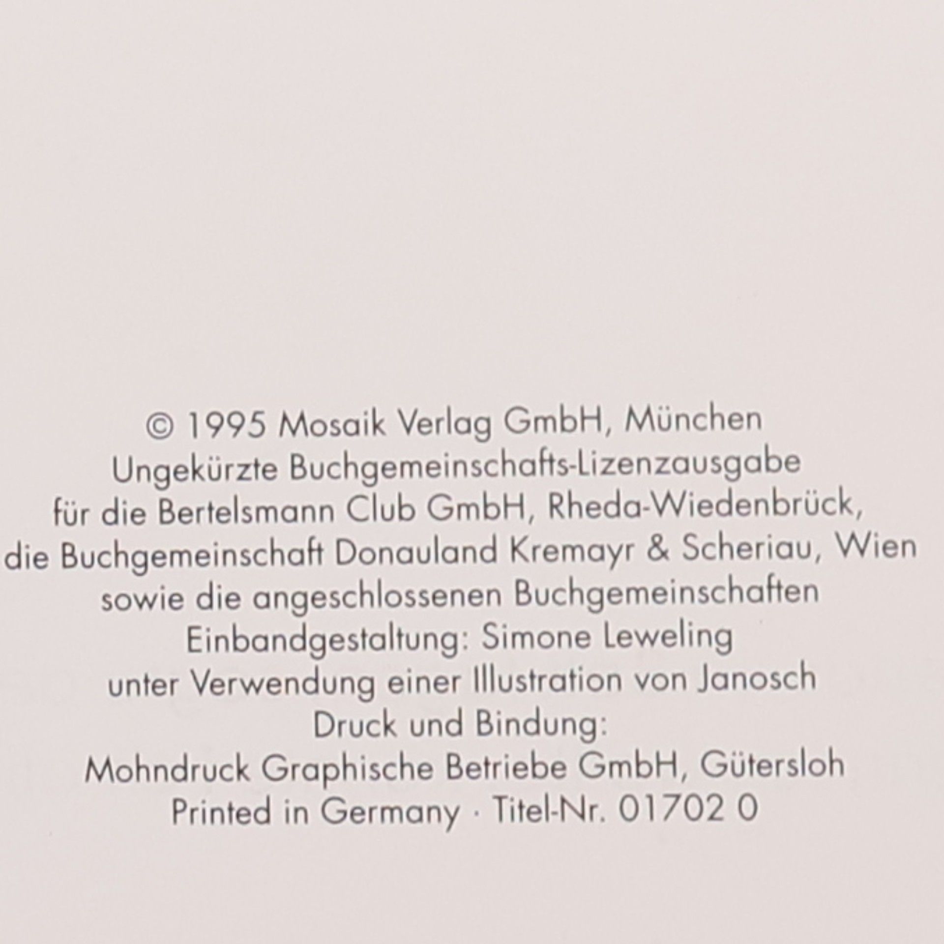 Janosch Wie der Tiger zählen lernt
