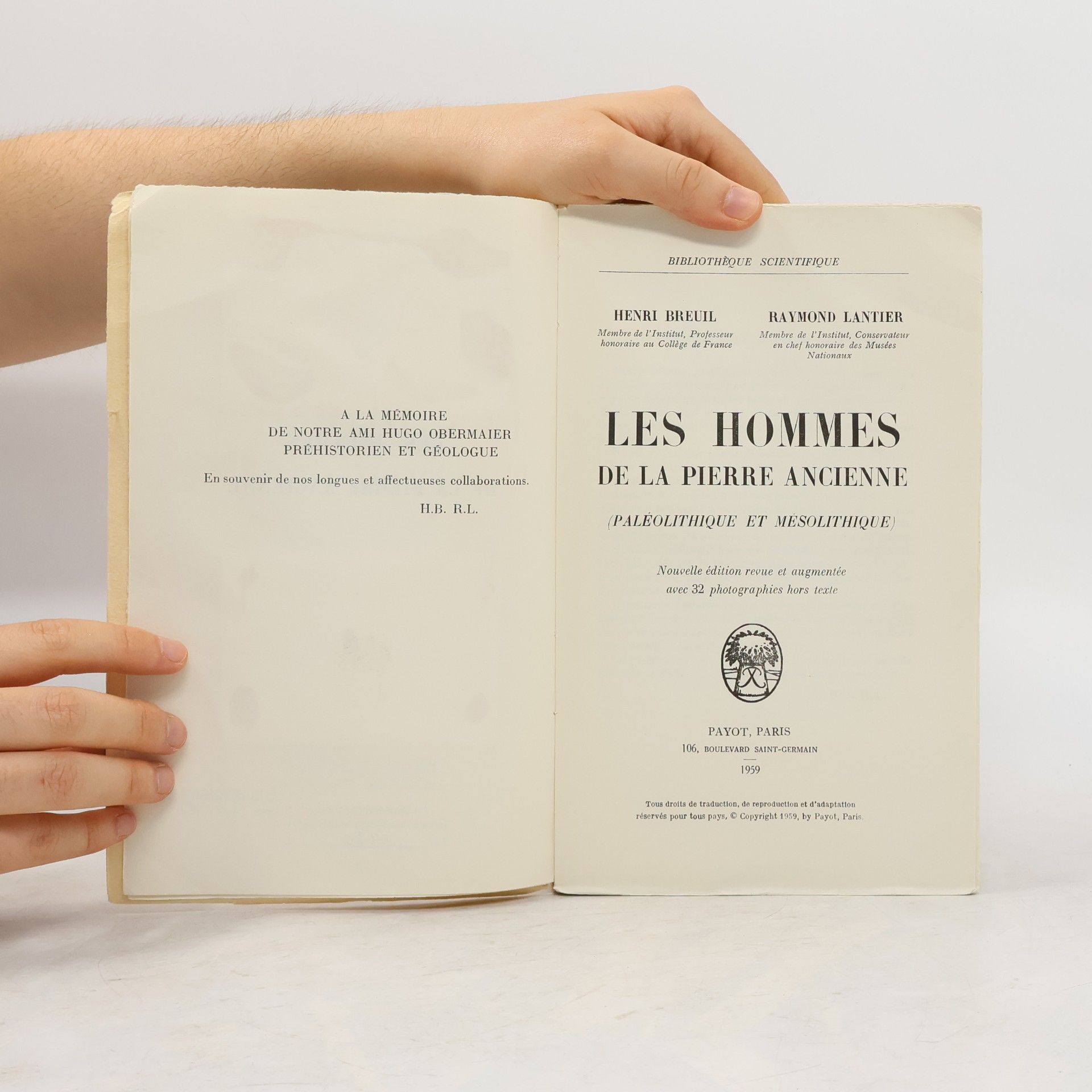 Raymond Lantier Les Hommes de la Pierre Ancienne