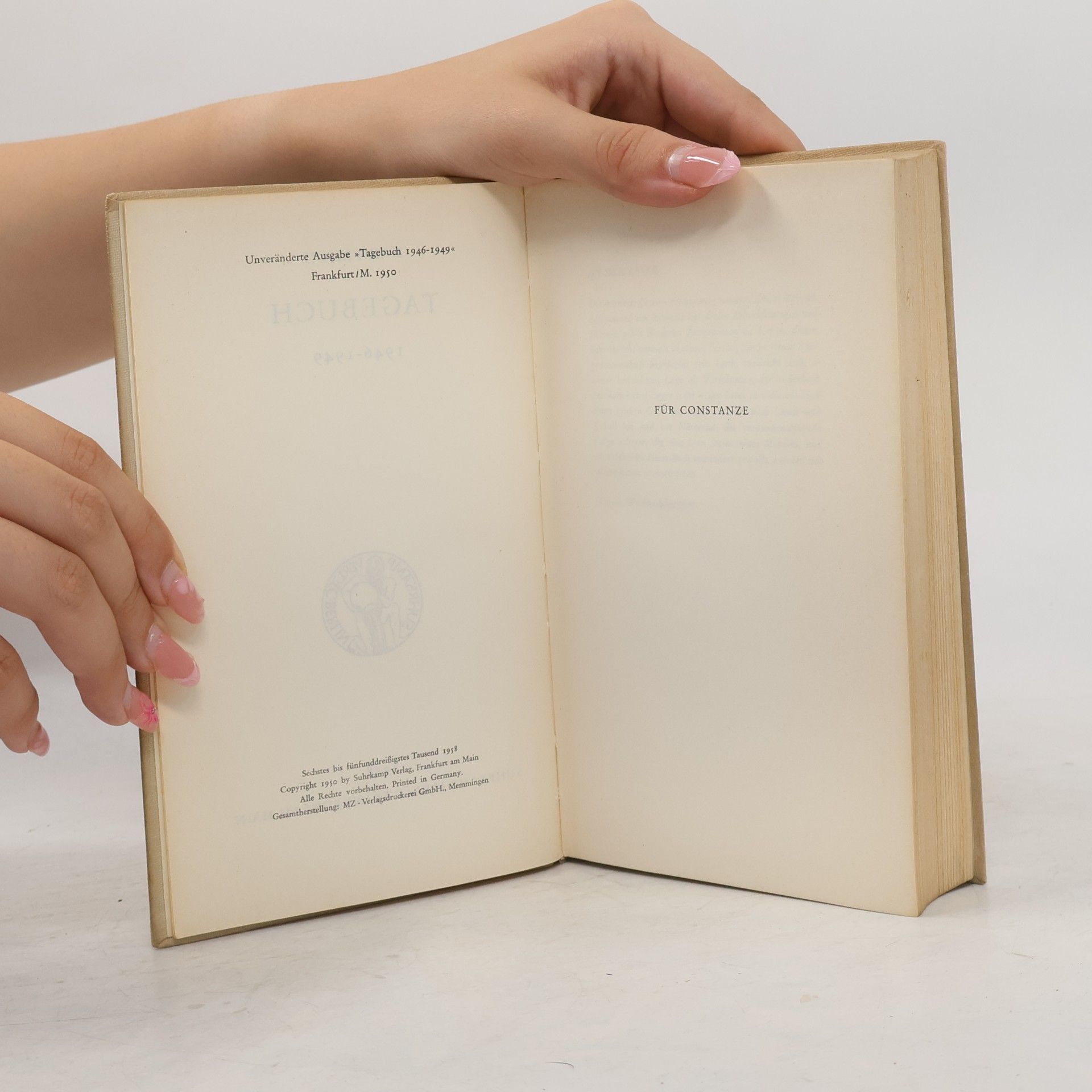 Max Frisch Tagebuch 1946-1949