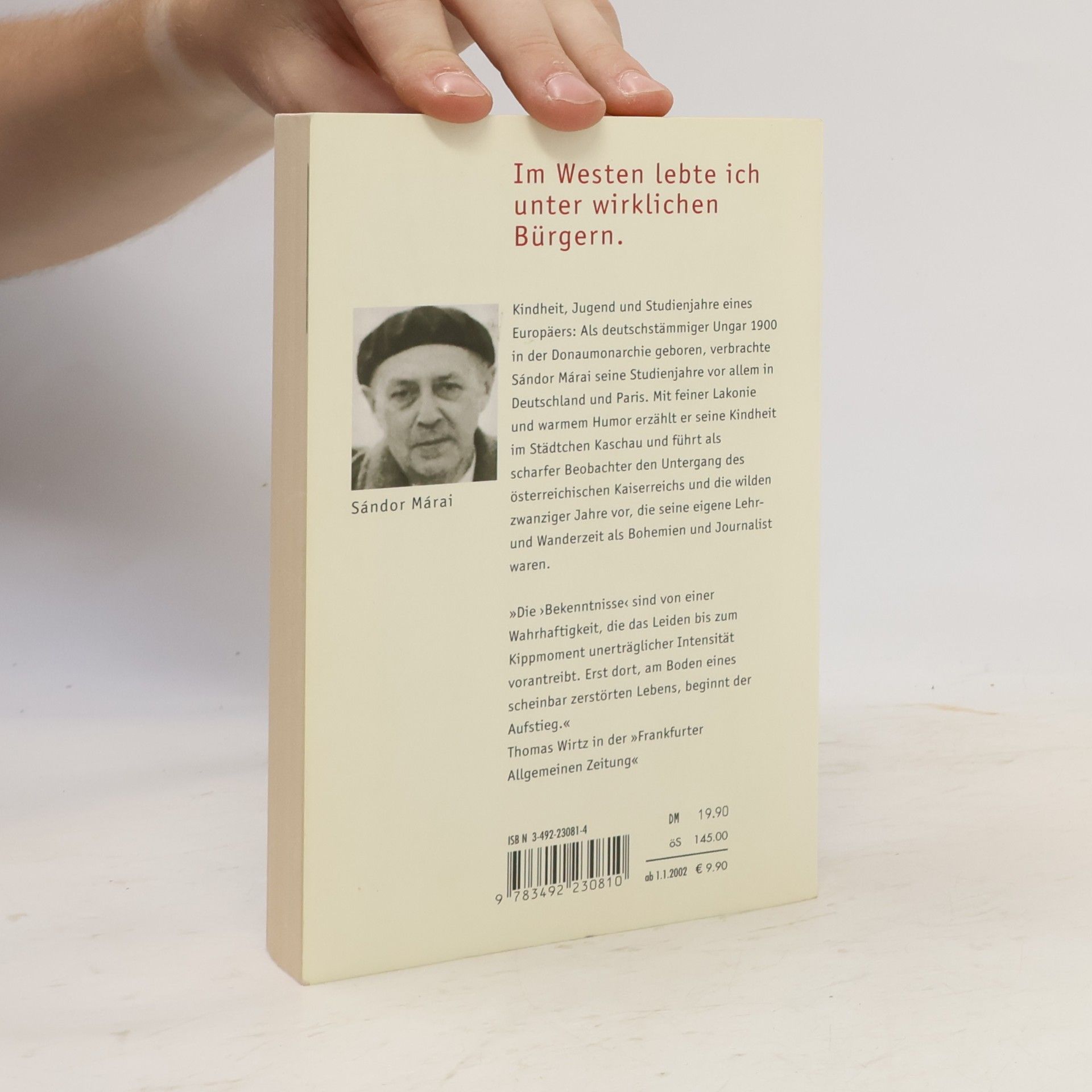 Sándor Márai Bekenntnisse eines Bürgers