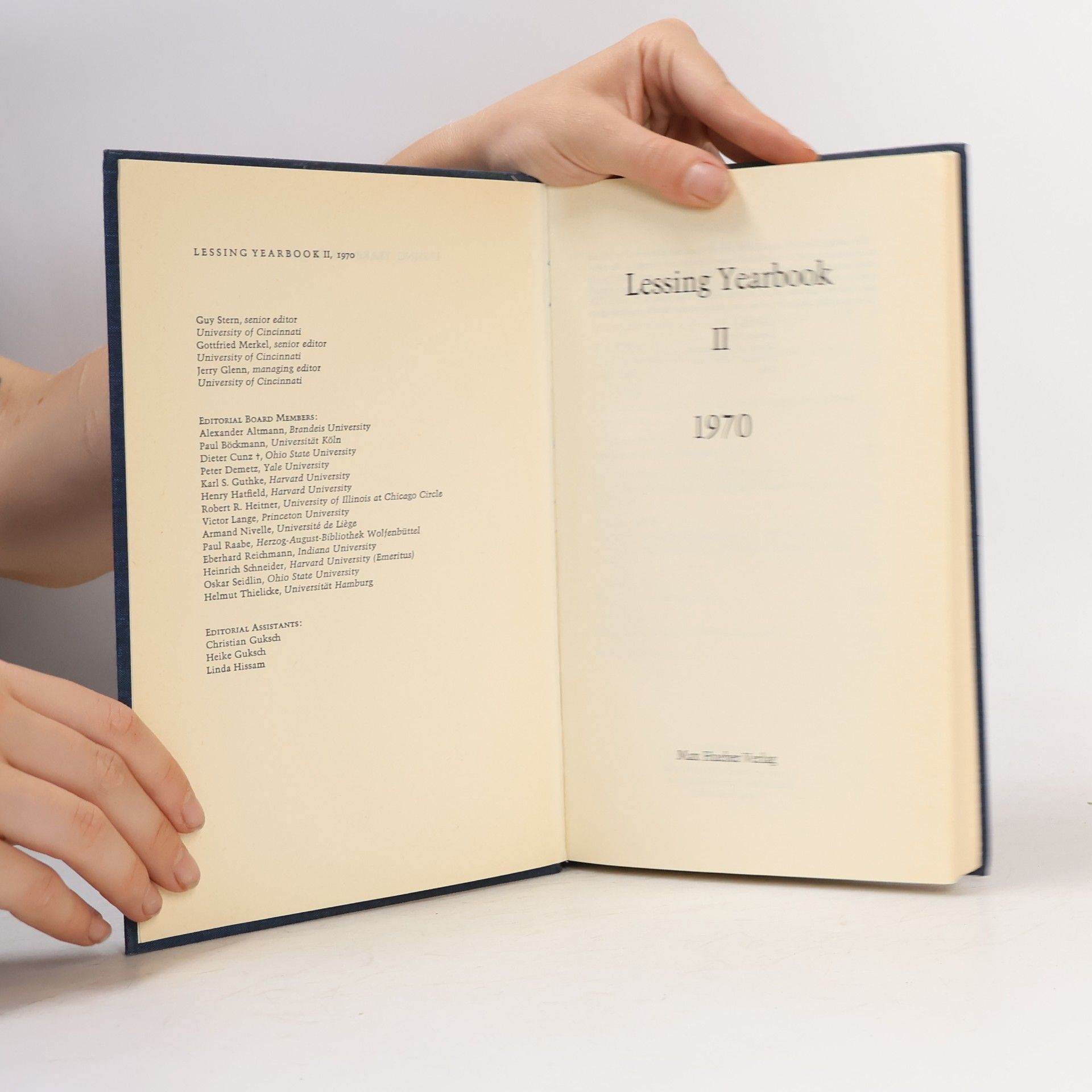Various authors Lessing Yearbook II 1970