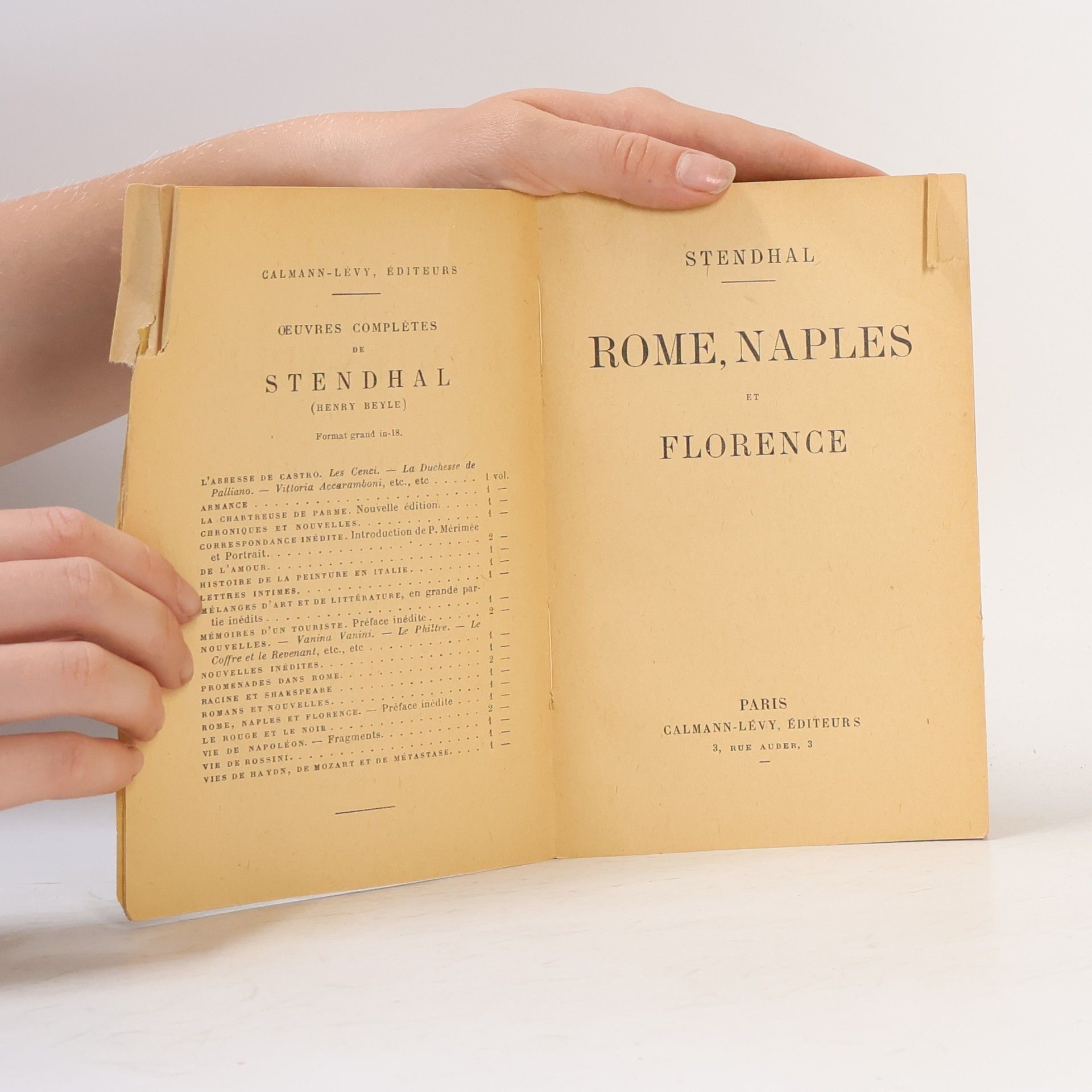 Stendhal Rome, Naples et Florence