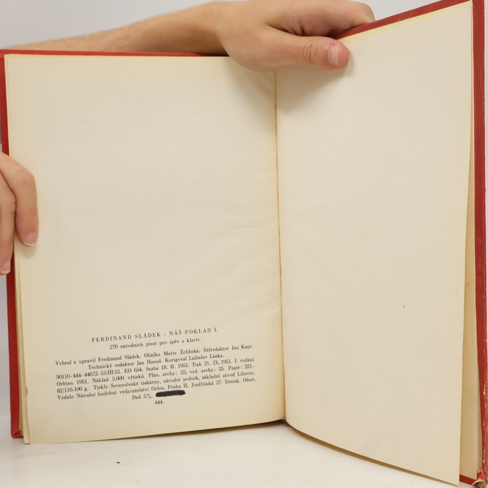Ferdinand Sládek Náš poklad I. 270 národních písní pro zpěv a klavír