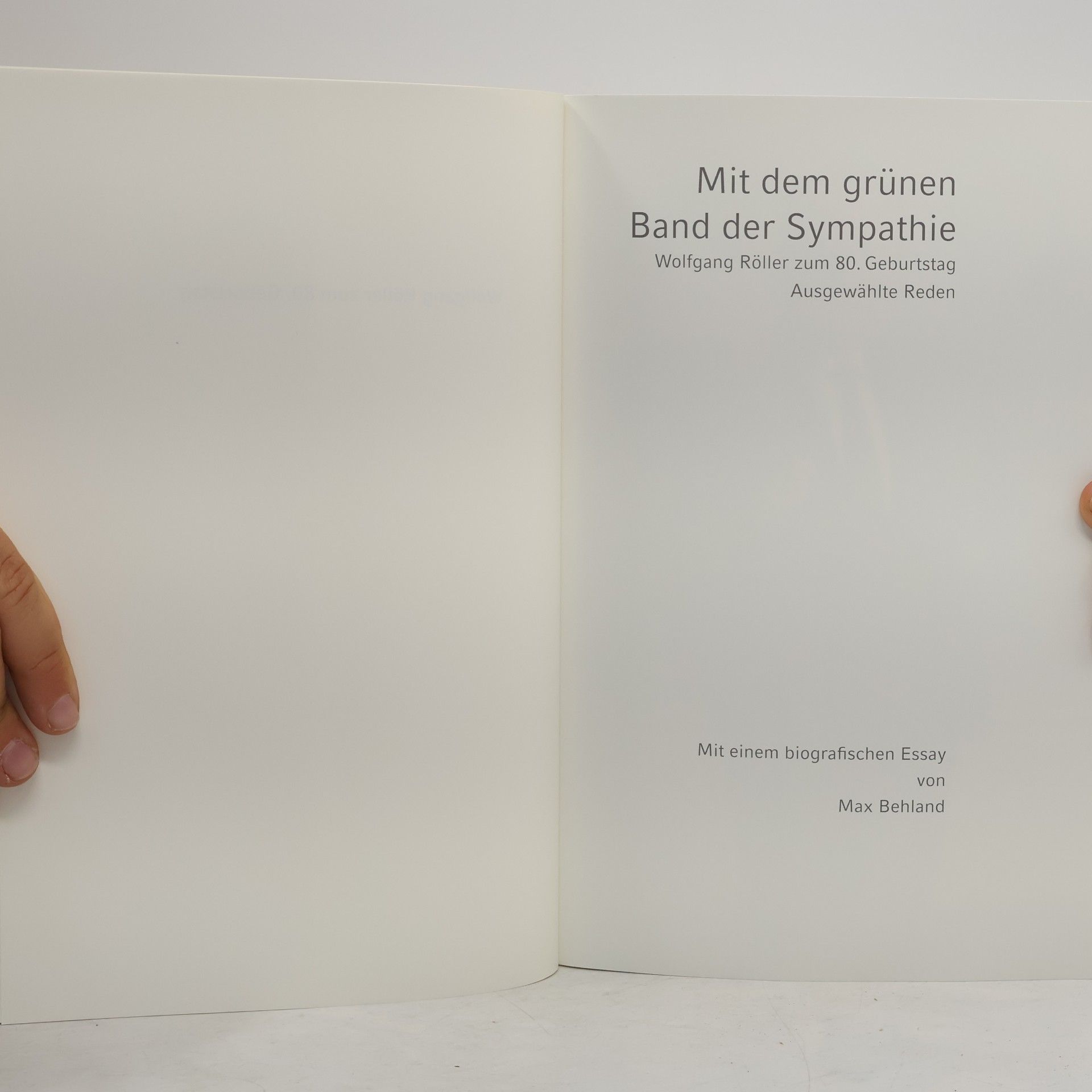 Wolfgang Röller Mit dem grünen Band der Sympathie