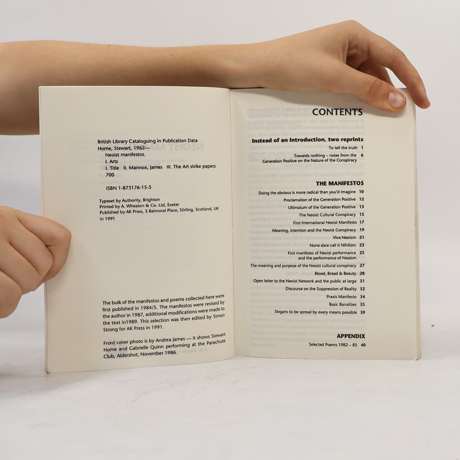 Stewart Home The Neoist Manifestos/The Art Strike Papers