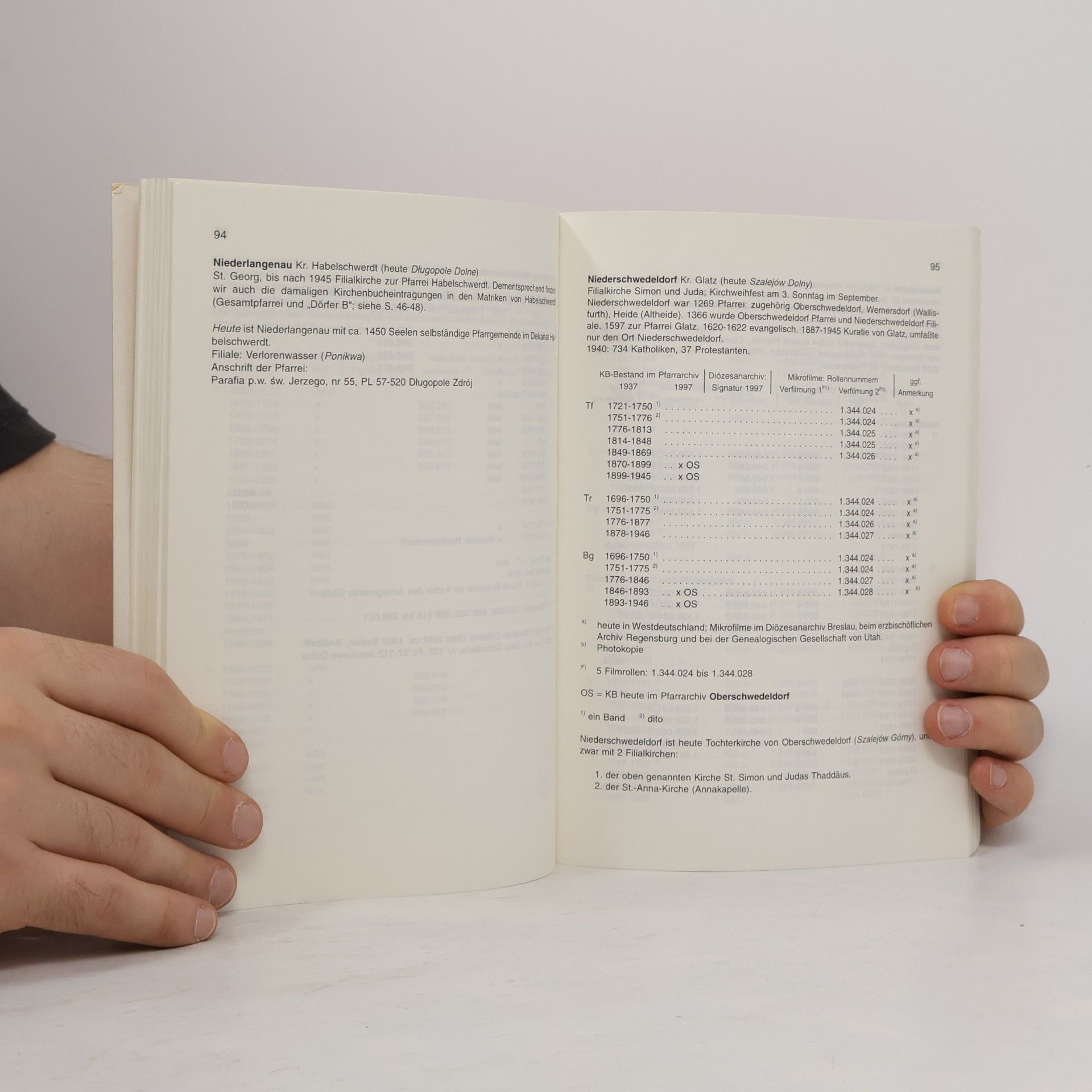 Dieter Pohl Geschichtsquellen der Grafschaft Glatz: Die Kirchenbücher der Grafschaft Glatz (Schlesien)