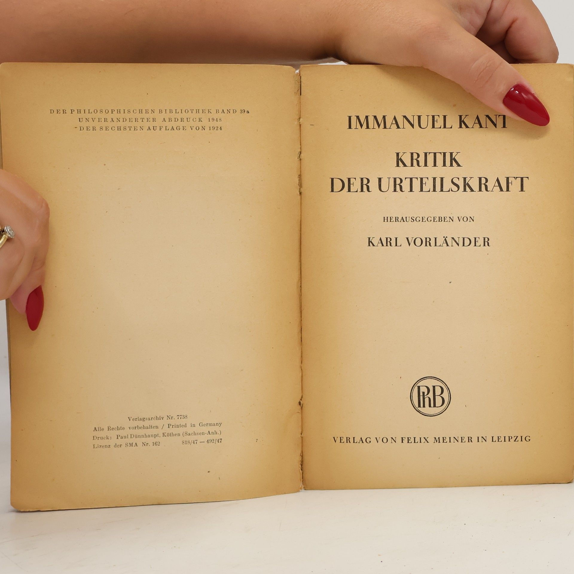 Immanuel Kant Kritik der Urteilskraft