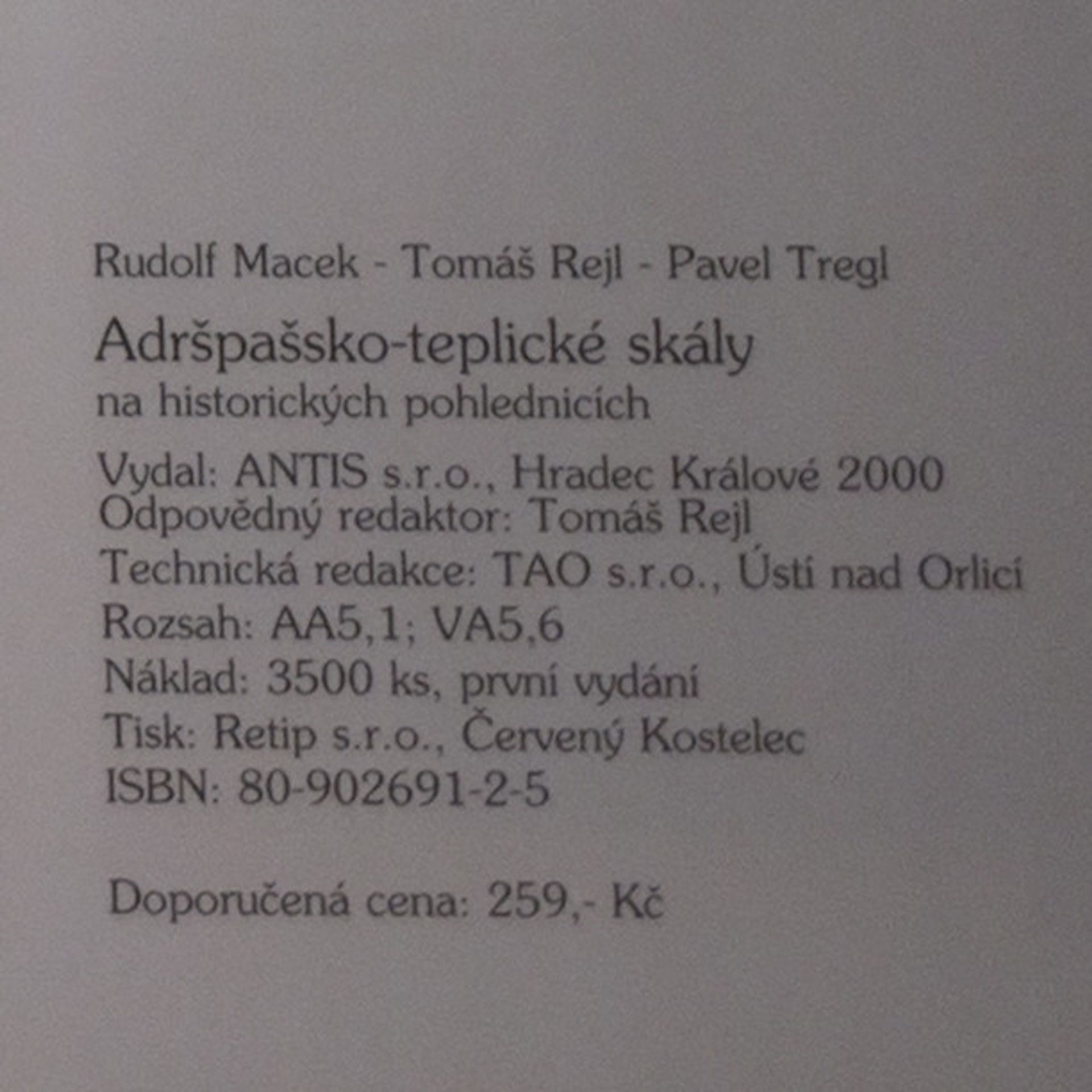 Rudolf Macek Adršpašsko-teplické skály na historických pohlednicích