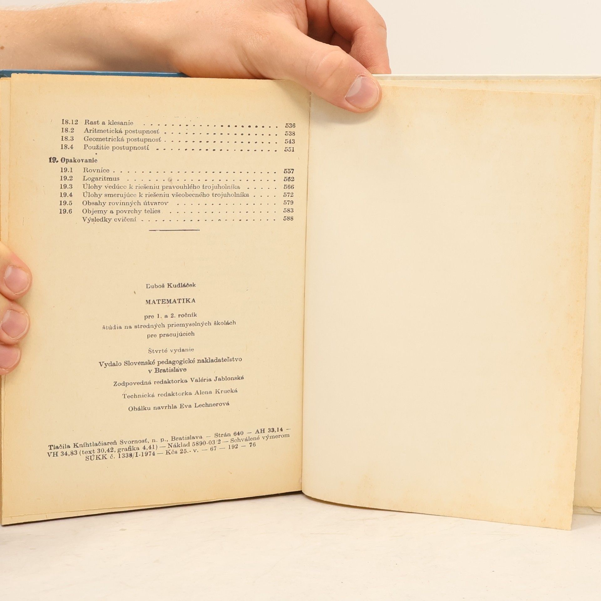 Lubomír Kudláček Matematika pre 1. a 2. ročník štúdia na stredných priemyselných školách pre pracujúcich