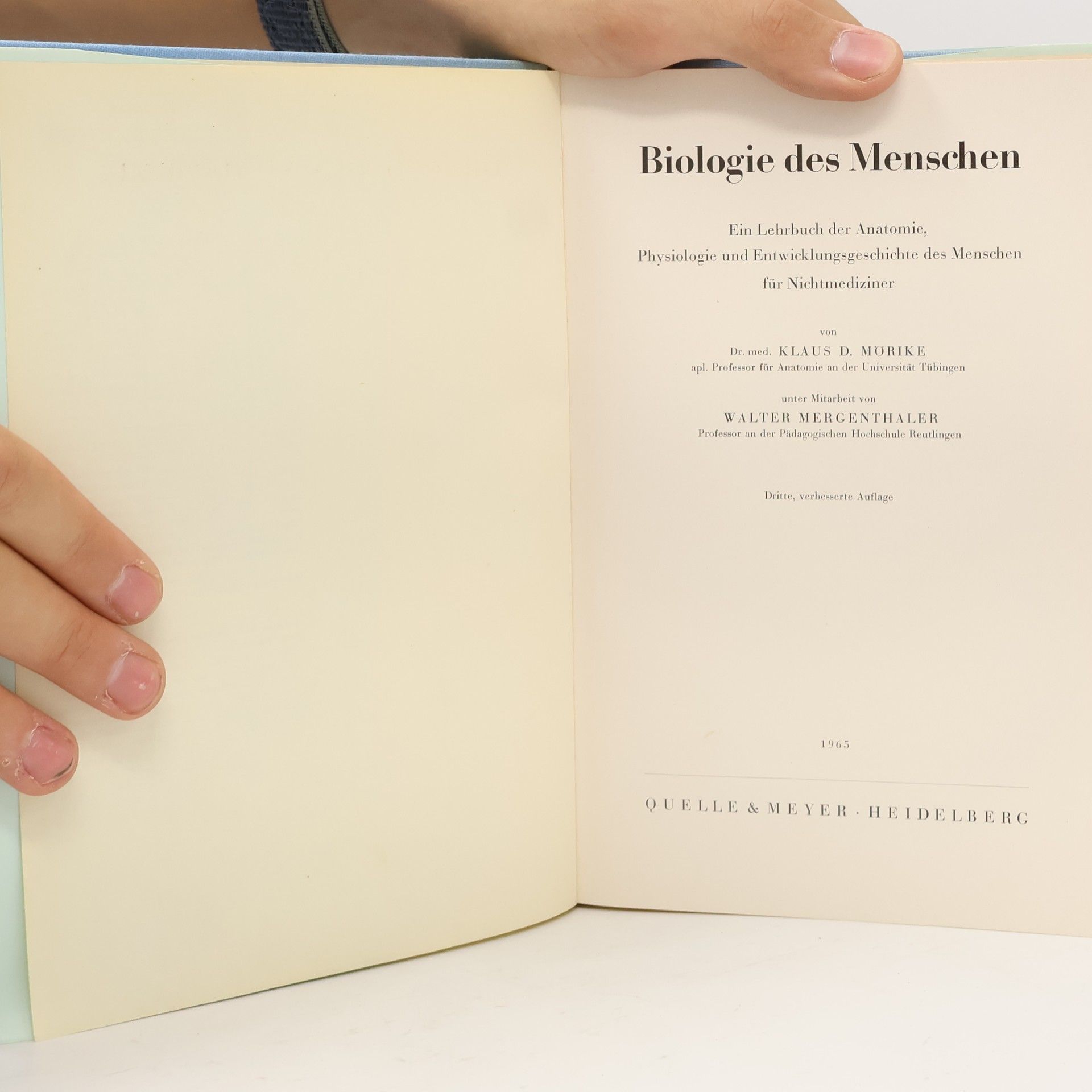 Klaus Mörike Biologie des Menschen