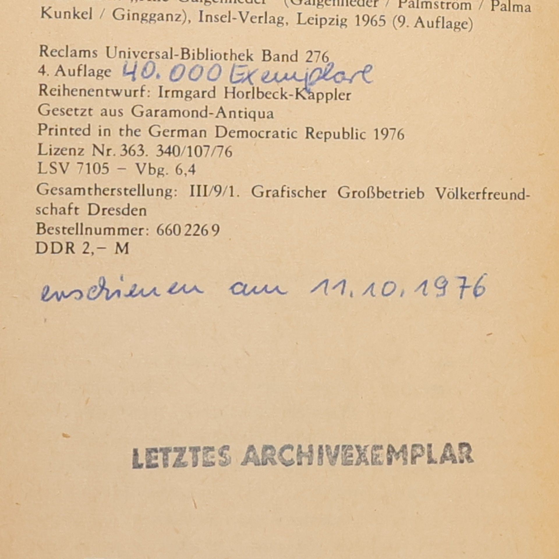 Christian Morgenstern Galgenlieder
