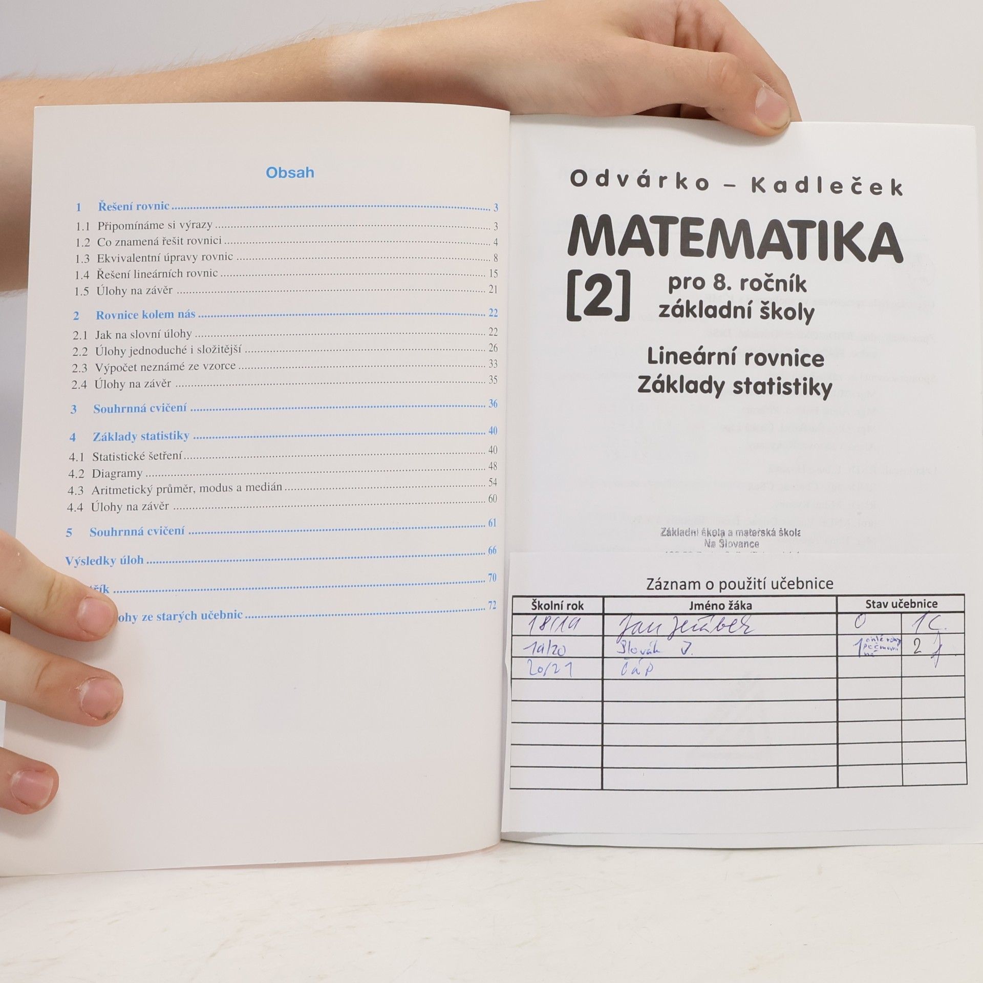 Oldřich Odvárko Matematika pro 8. ročník základní školy 2
