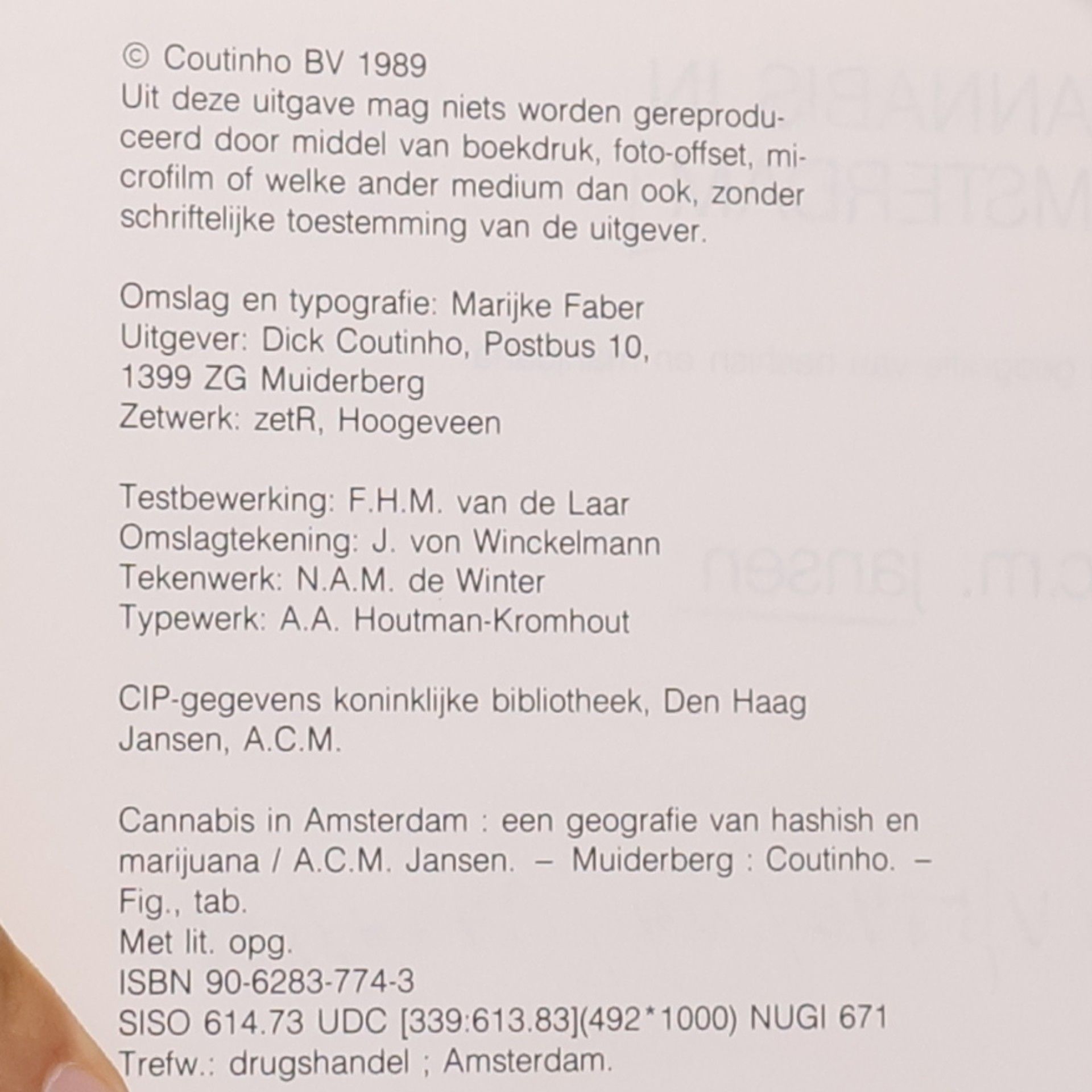 A.C.M. Jansen Cannabis in Amsterdam