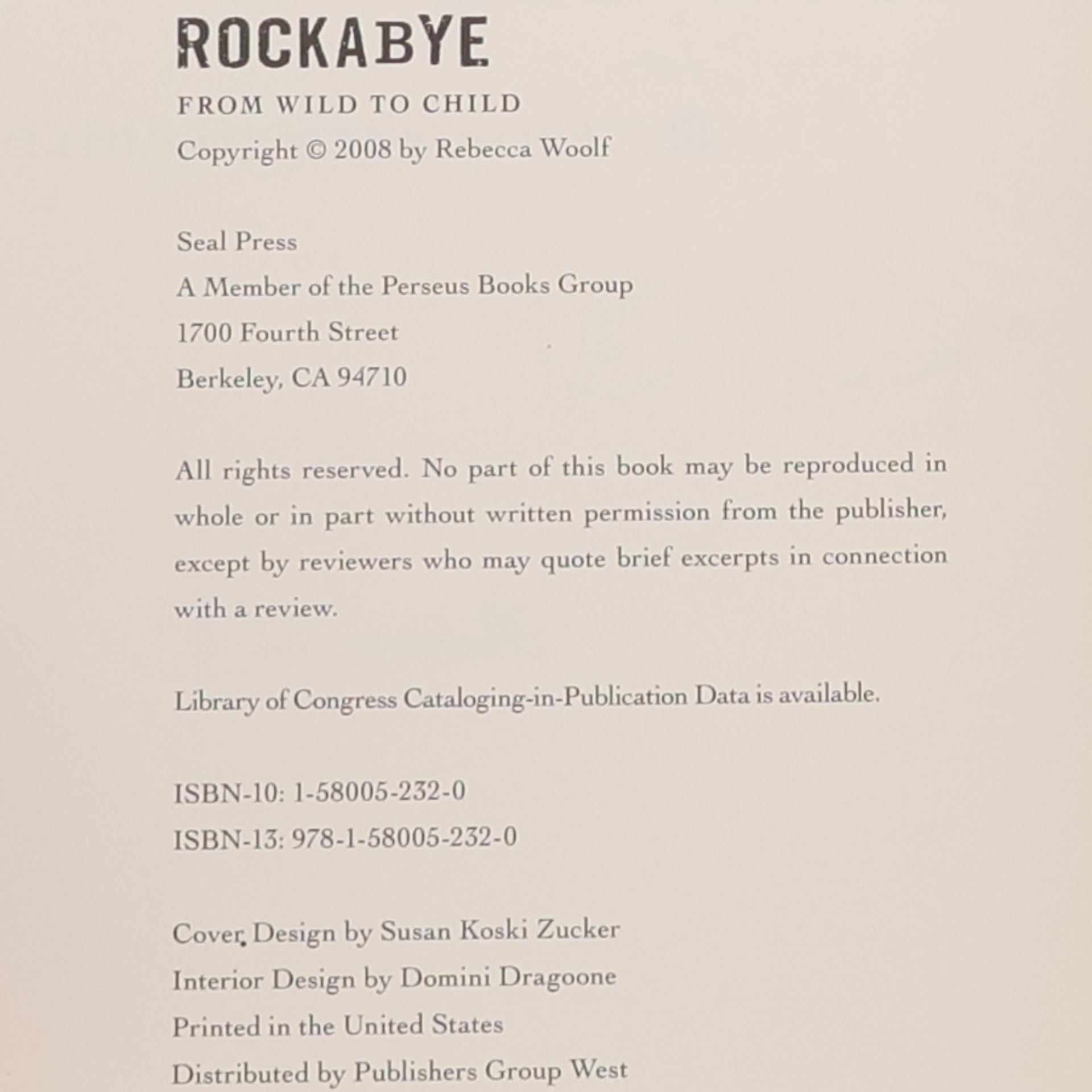 Rebecca Wolff Rockabye
