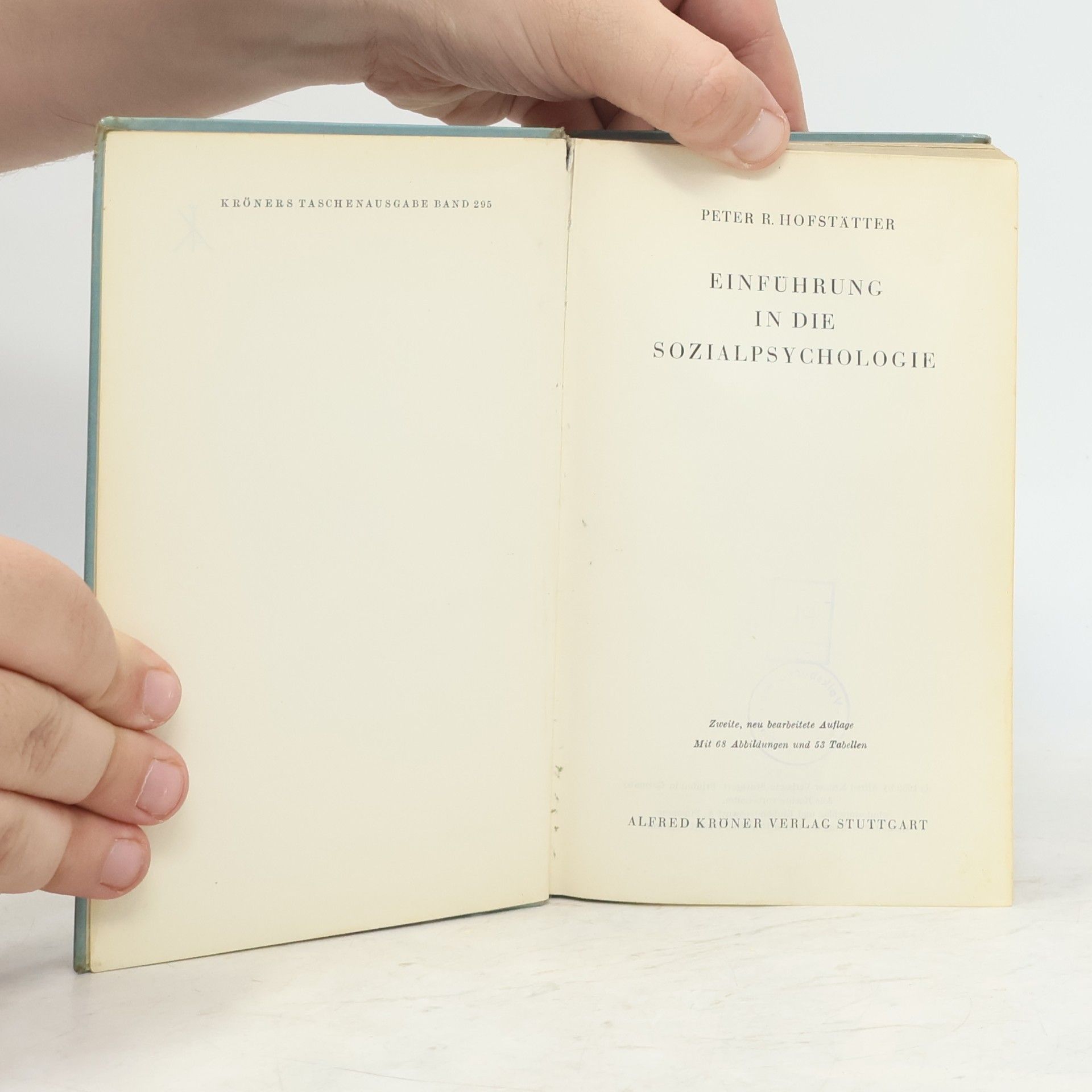 Peter R. Hofstätter Einführung in die Sozialpsychologie