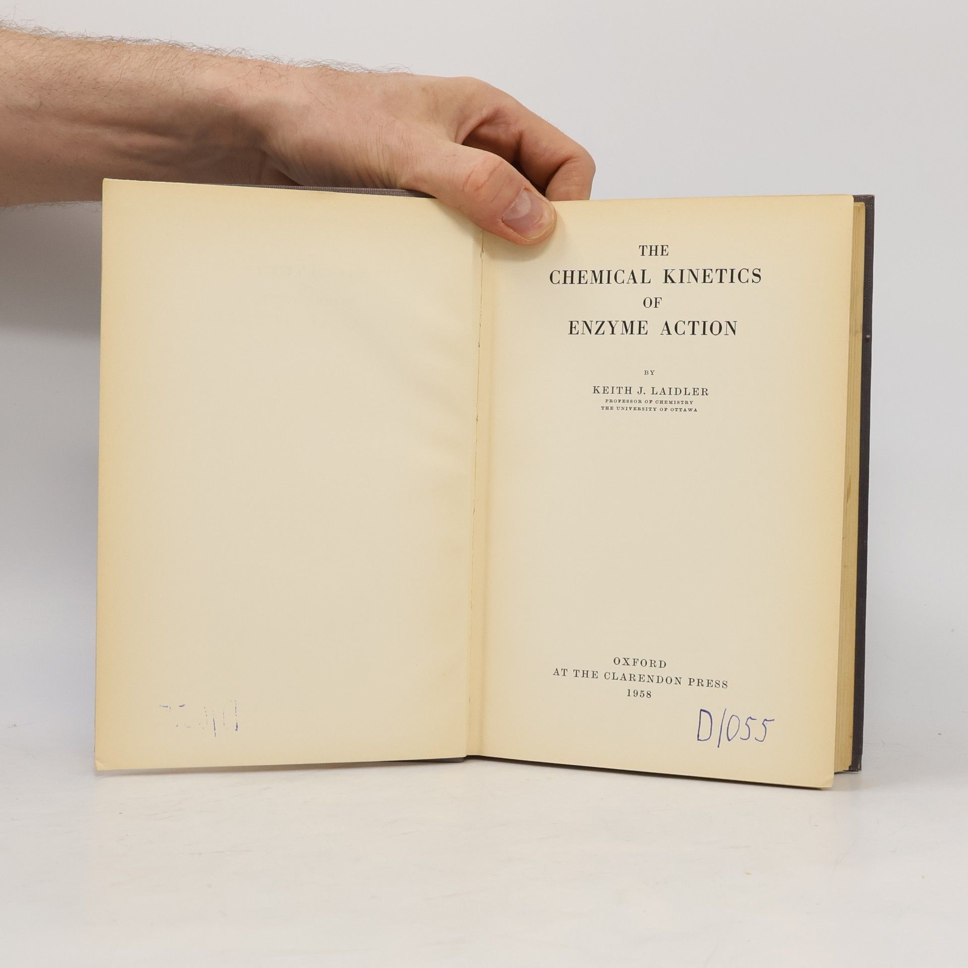 Keith James Laidler The Chemical Kinetics of Enzyme Action