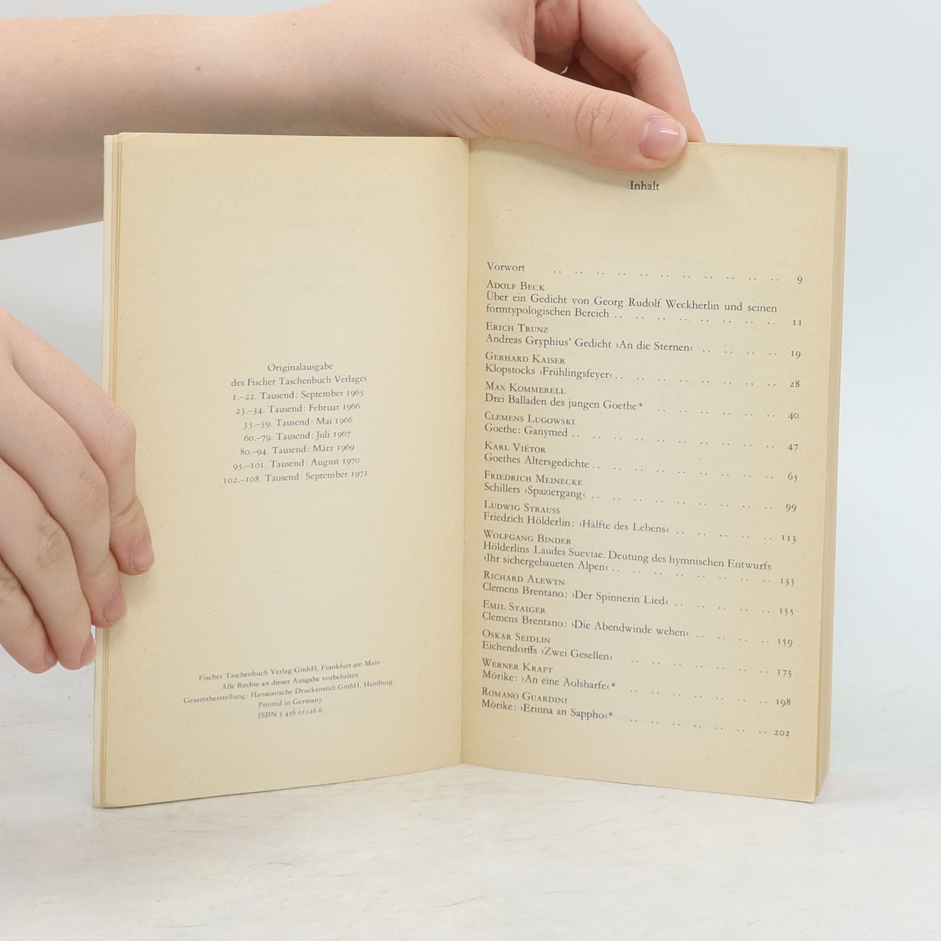Jost Schillemeit Bücher des Wissens - 1: Deutsche Lyrik von Weckherlin bis Benn