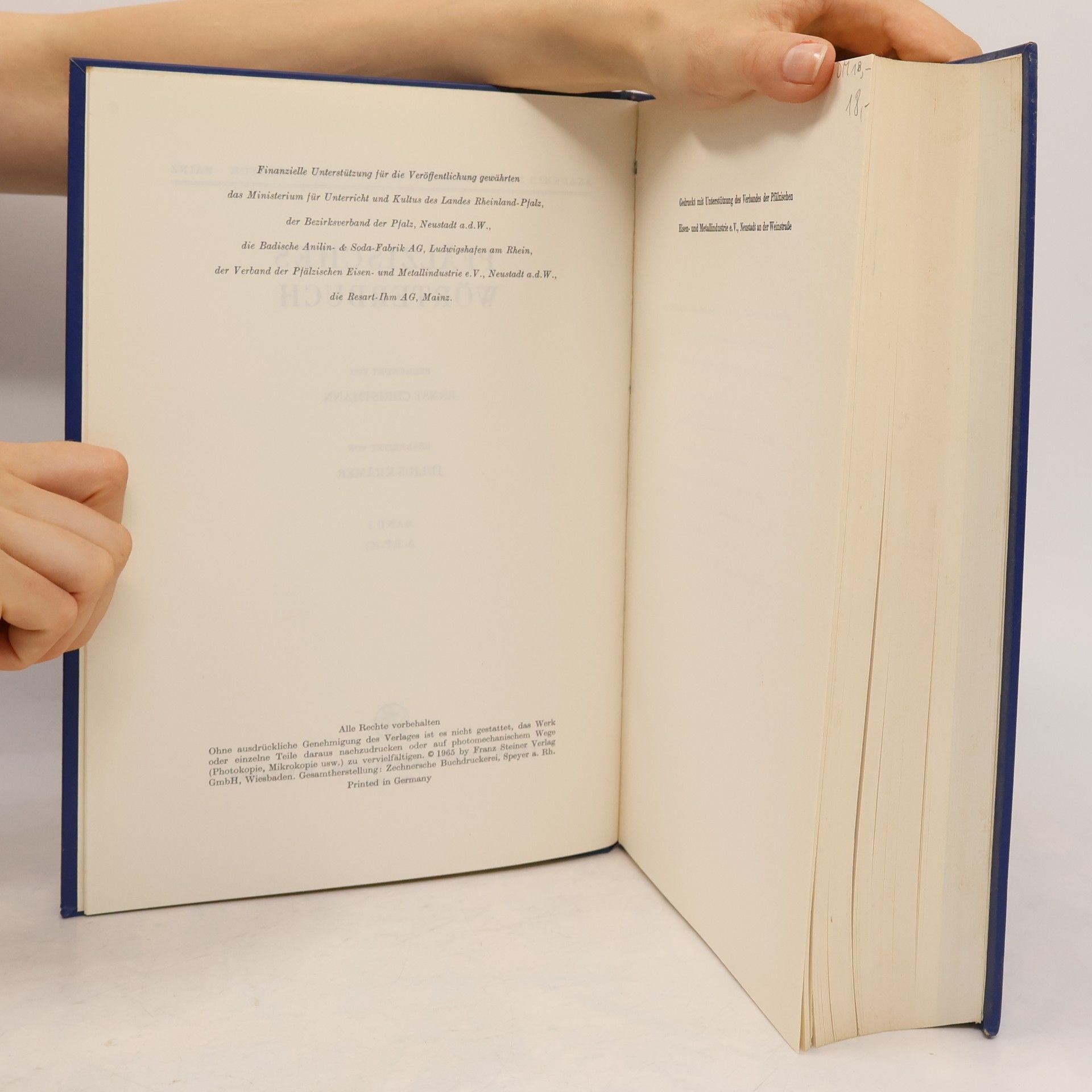 Ernst Christmann Pfälzisches Wörterbuch I