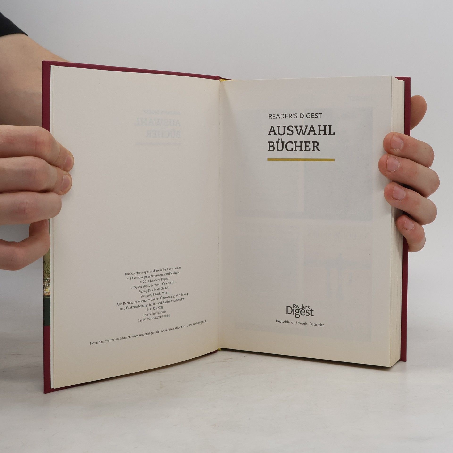 Collectif d'auteurs Reader's Digest Auswahlbücher. Die akte Rosenherz; Für immer der deine; Abgebrücht; Sehnsucht nach Marielund