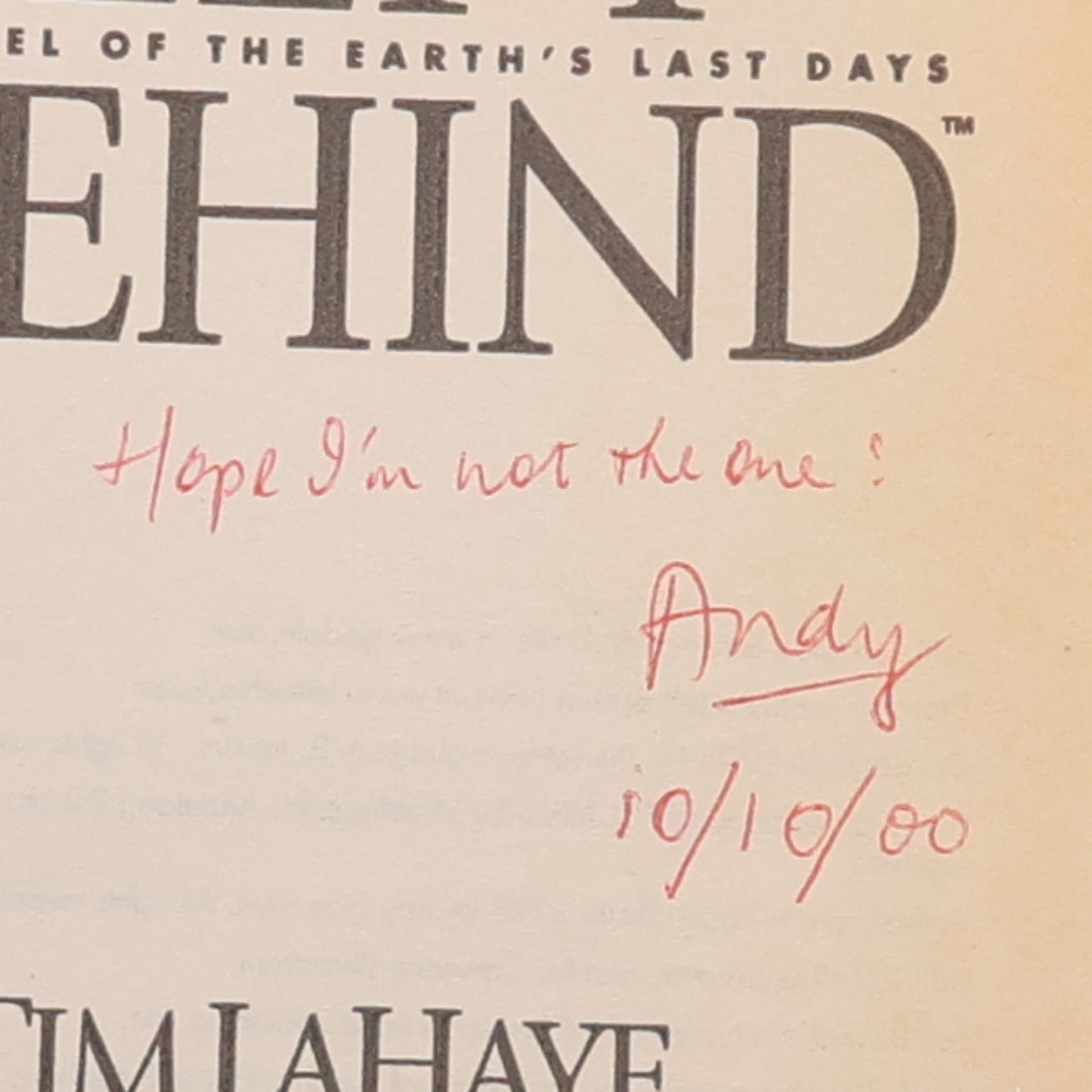 Tim F. LaHaye Left Behind