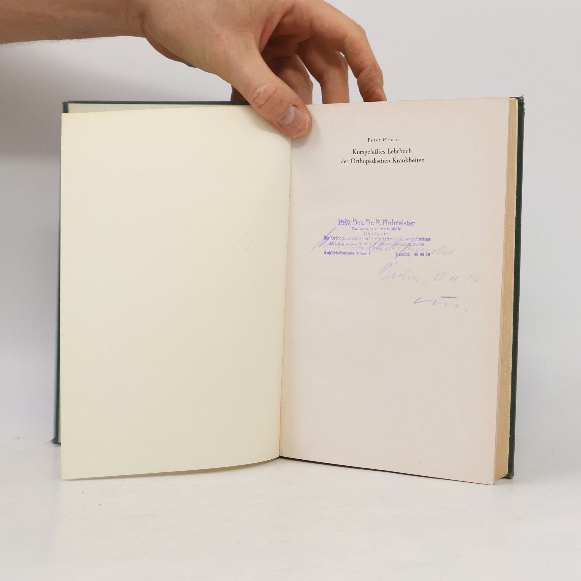 Peter Pitzen Kurzgefafites Lehrbuch der Orthopädischen Krankheiten