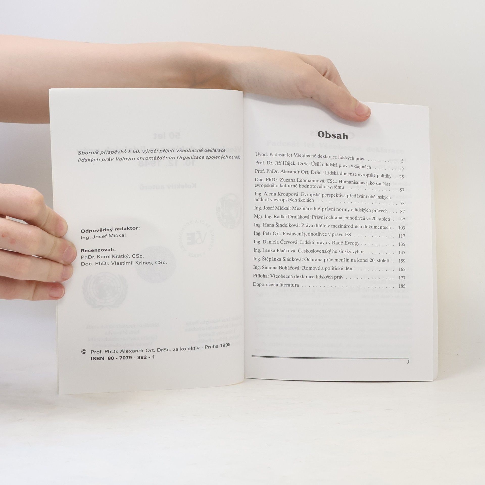 Jiří Hájek 50 let Všeobecné deklarace lidských práv