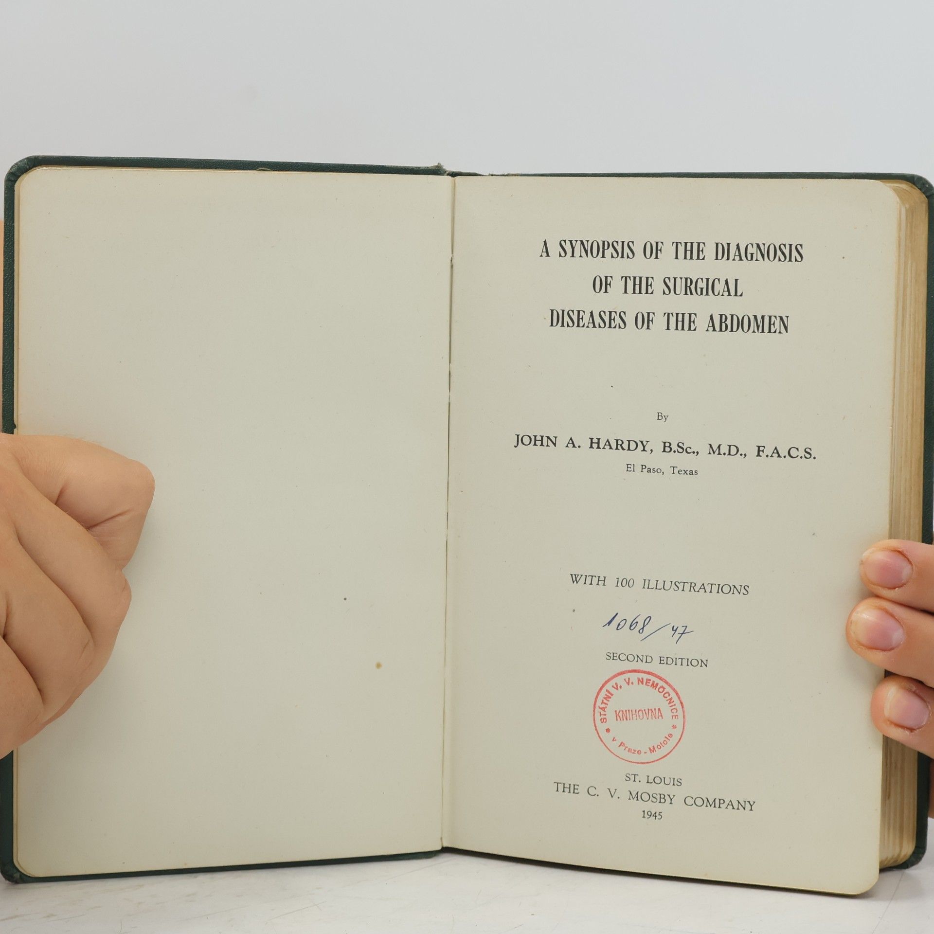 John Andrew Hardy A Synopsis of the Diagnosis of the Surgical Diseases of the Abdomen