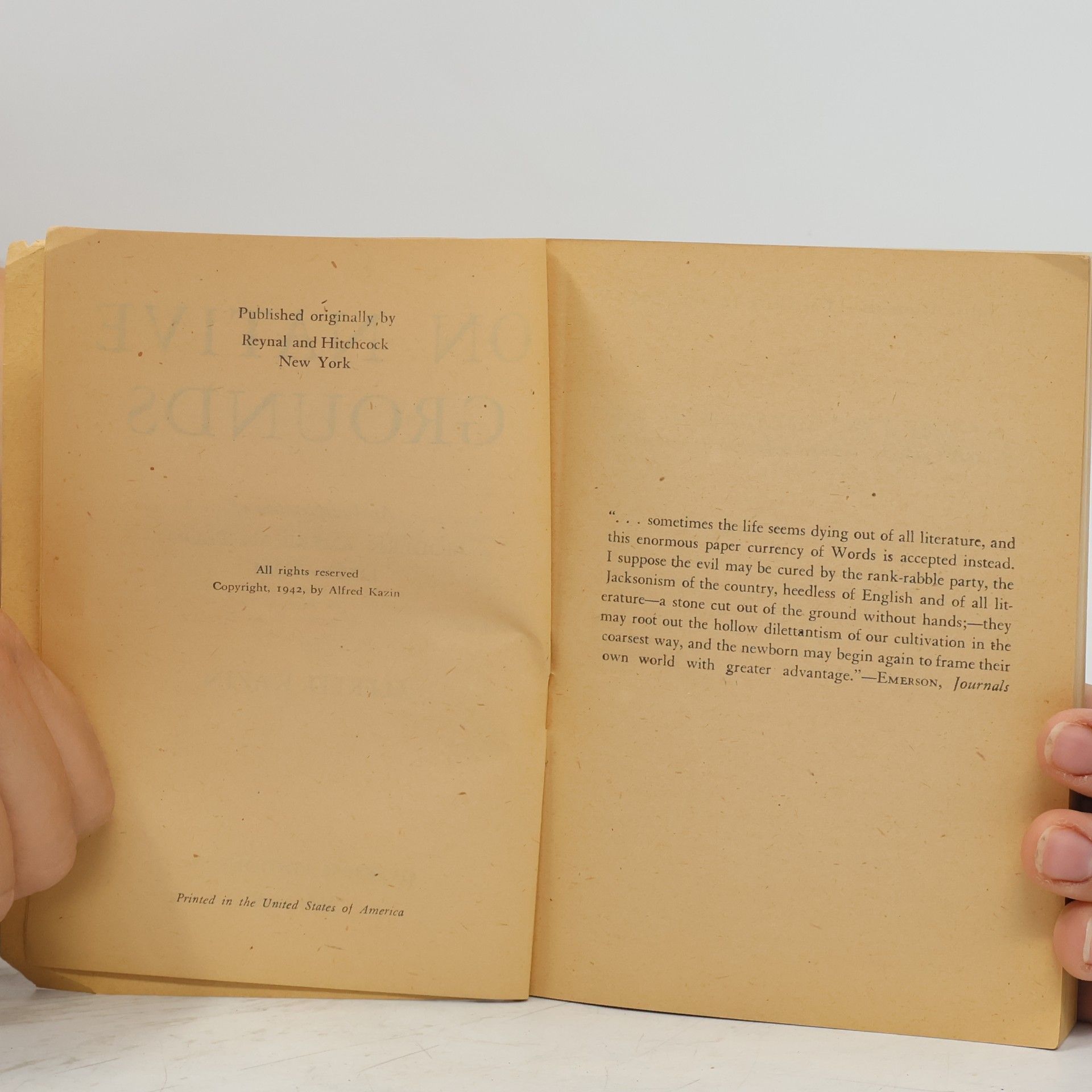 Alfred Kazin On Native Grounds