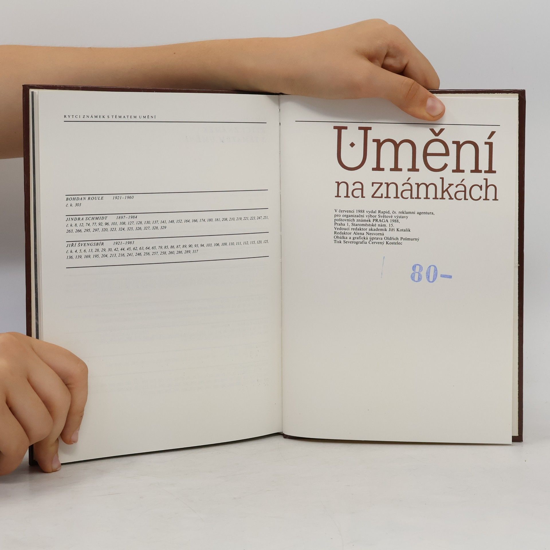 Jiří T. Kotalík Umění na známkách. Katalog výstavy Praga 1988