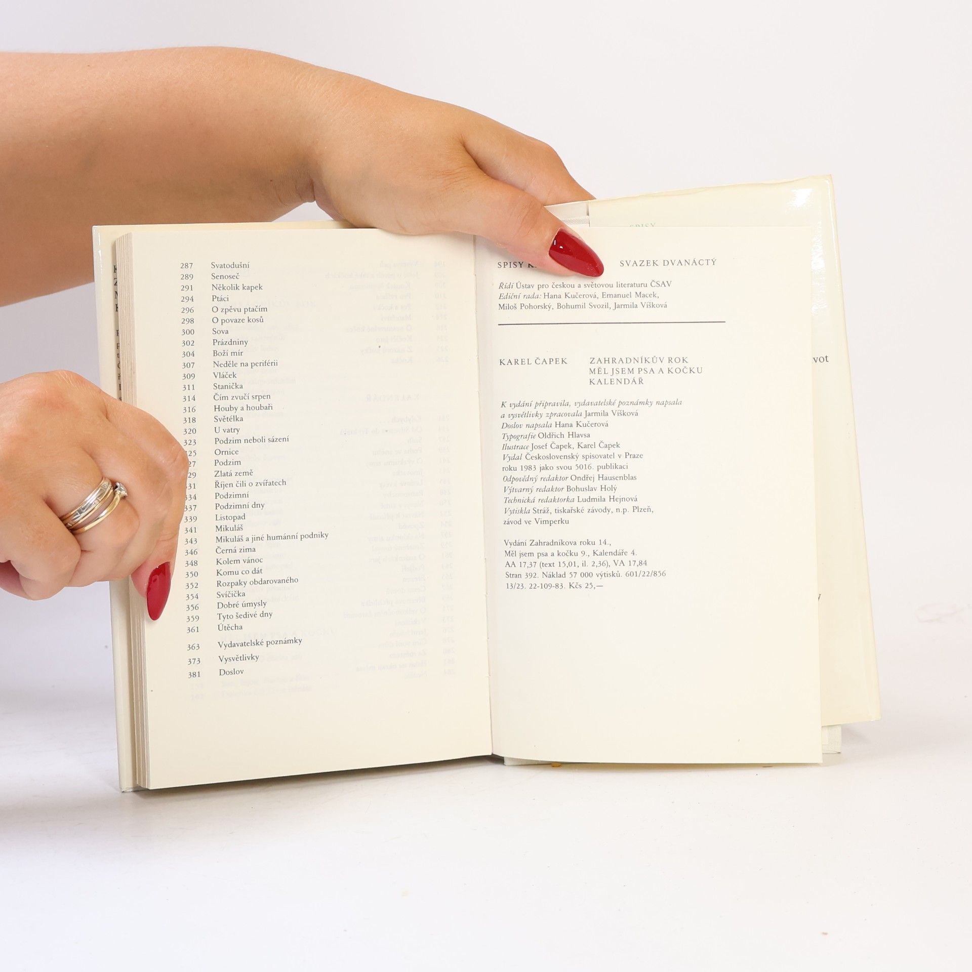 Karel Čapek Spisy XII. Zahradníkův rok. Měl jsem psa a kočku. Kalendář