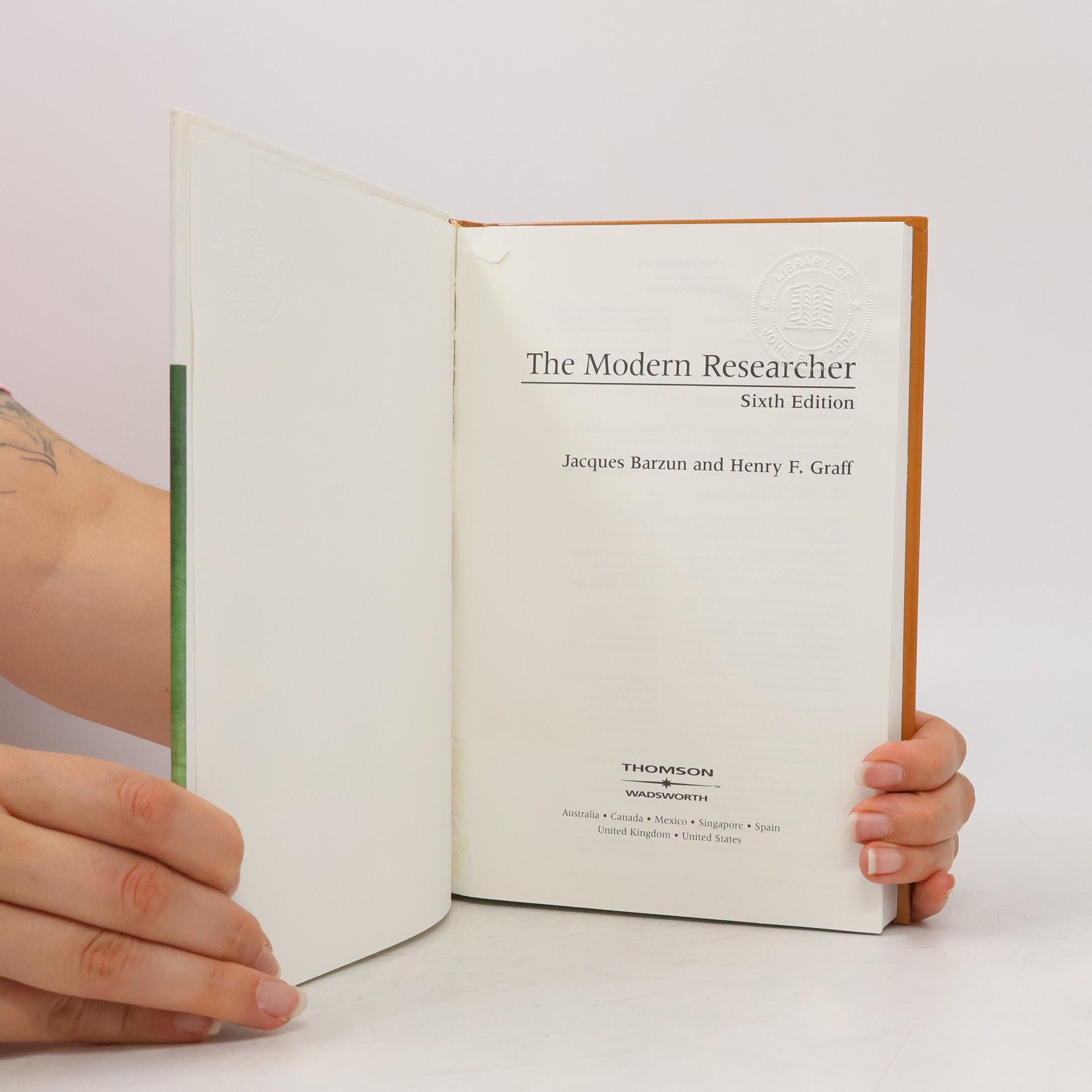 Jacques Barzun The Modern Researcher With Infotrac