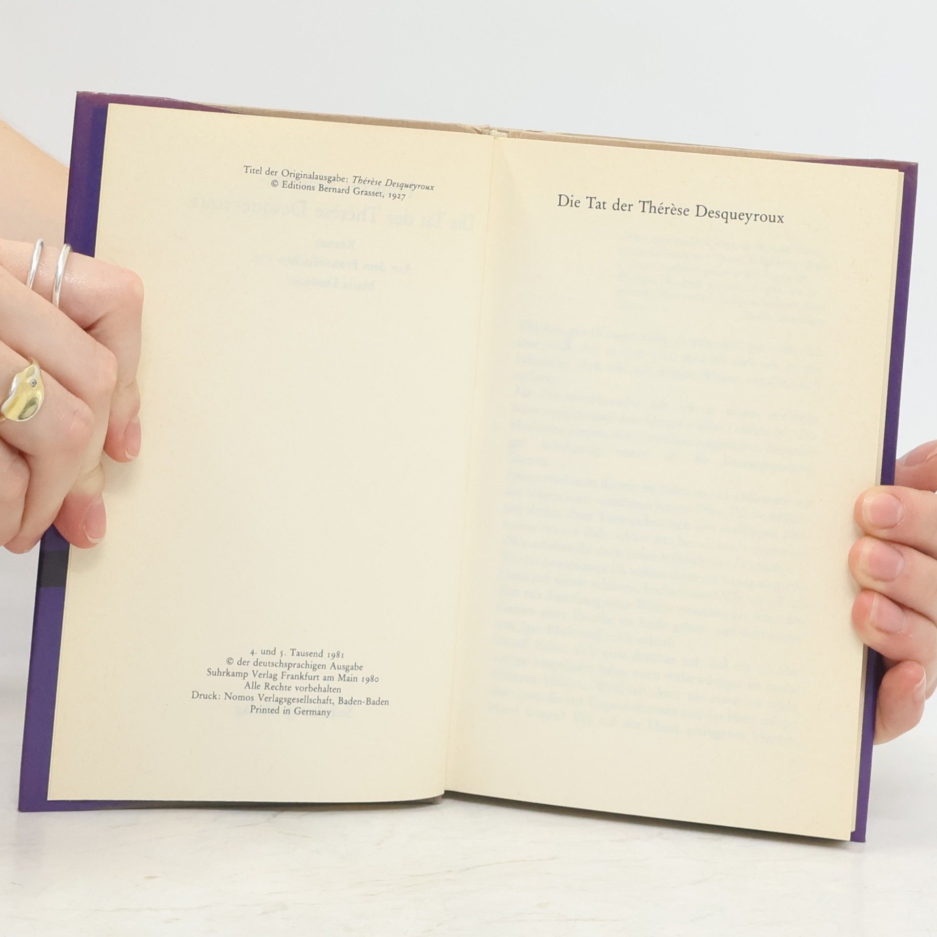 François Mauriac Die Tat Der Thérèse Desqueyroux