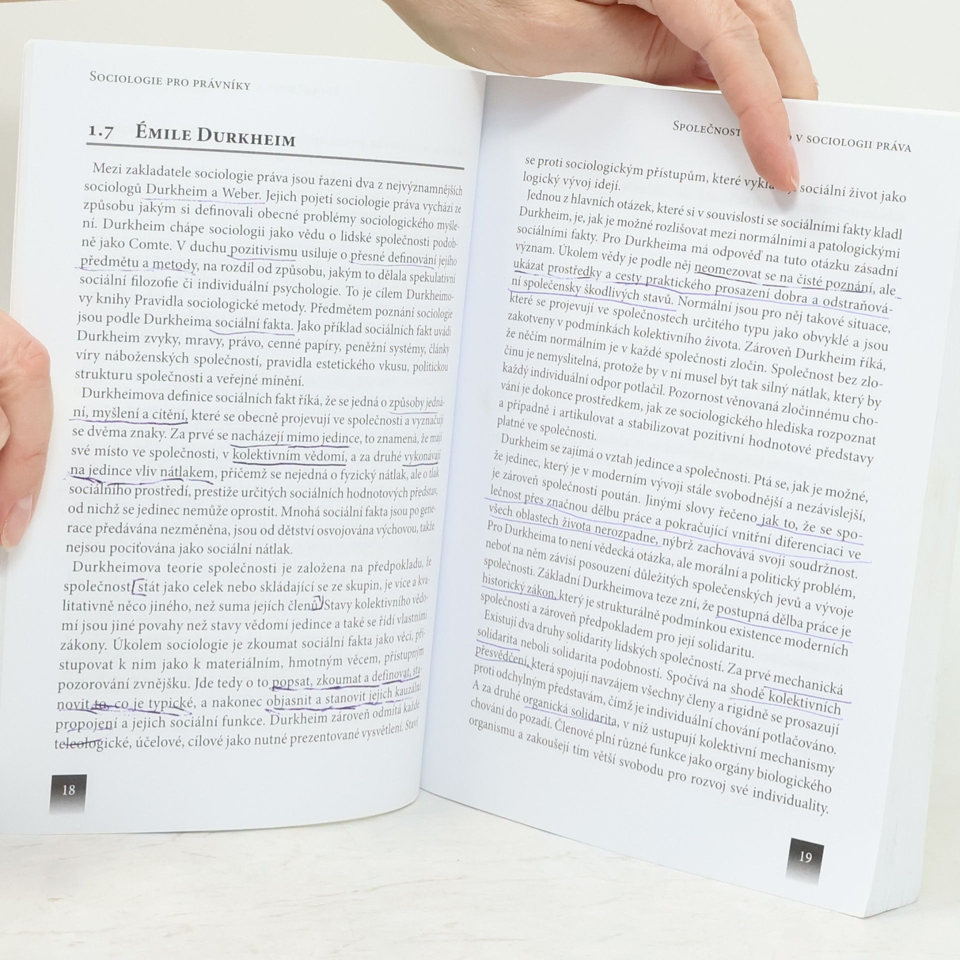 Ivan Mucha Sociologie pro právníky (v textu zvýrazňováno na více místech - viz foto)