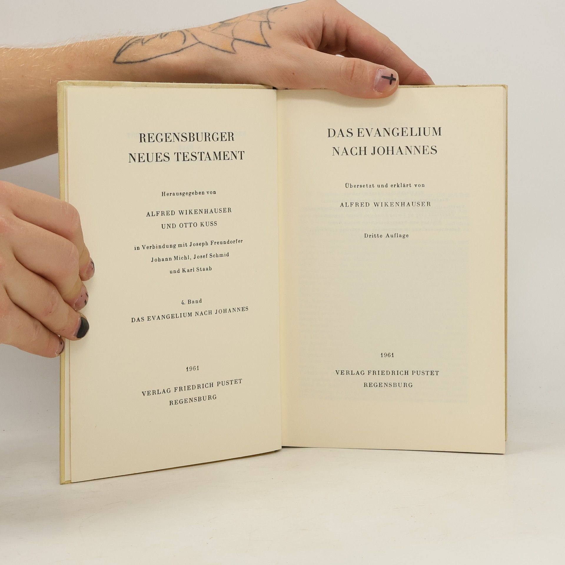 Alfred Wikenhauser Regensburger Neues Testament 4. Das Evangelium des Johannes