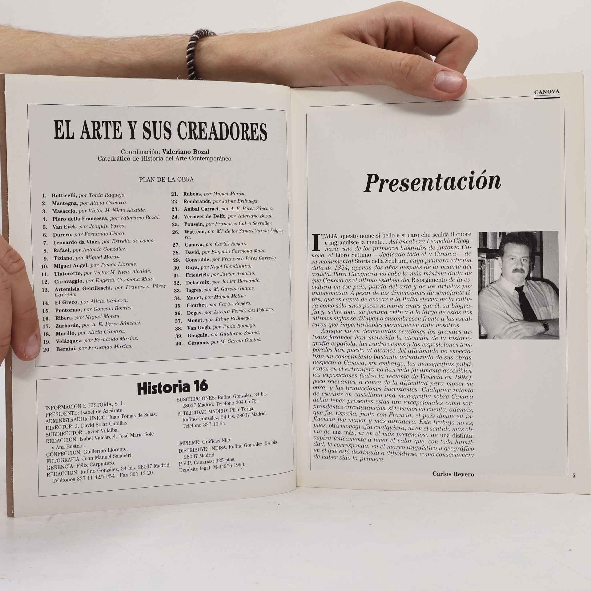 Carlos Reyero Historia 16. Antonio Canova