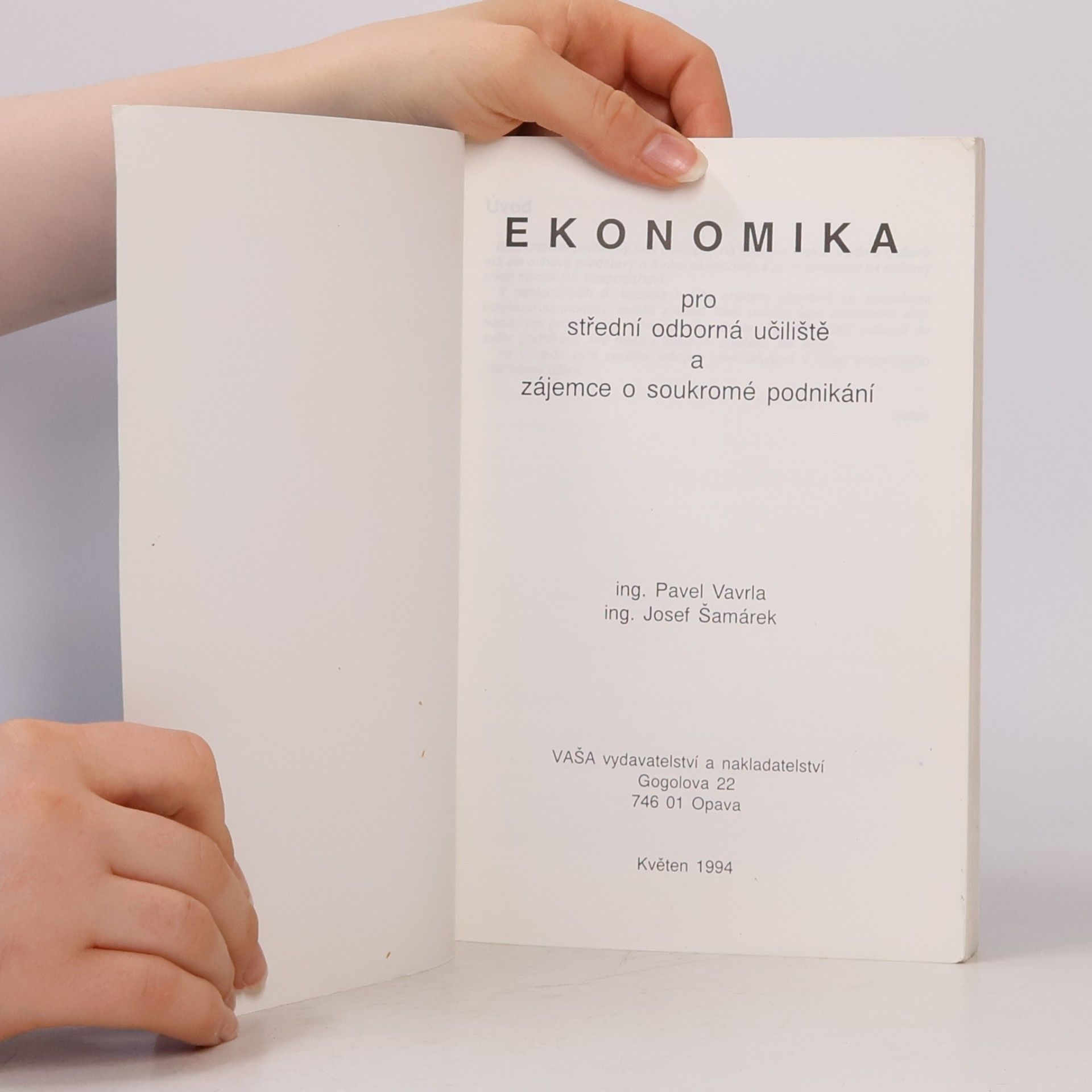 Pavel Vavrla Ekonomika