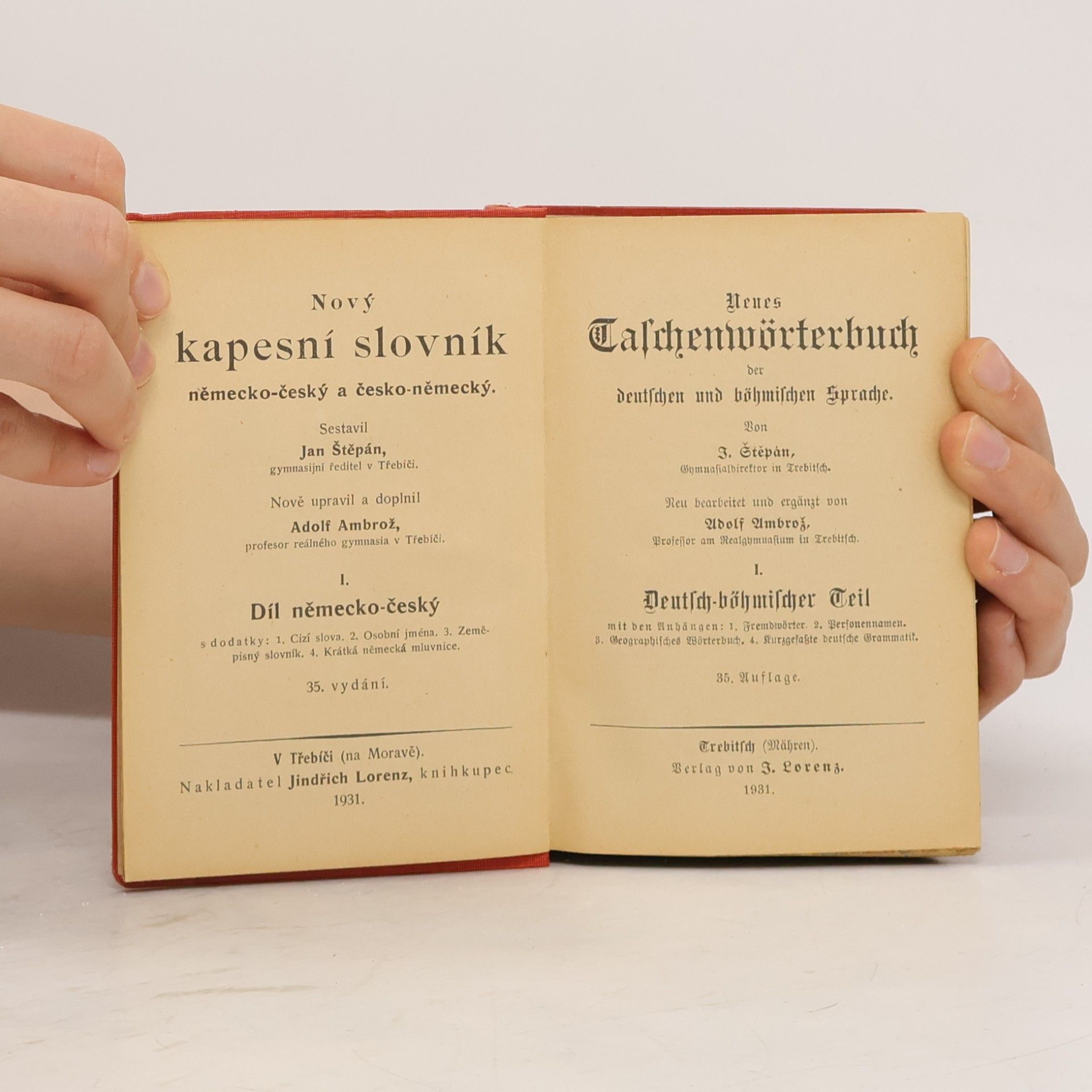 J. Štěpán Nový kapesní slovník německo-český a česko-německý I. díl