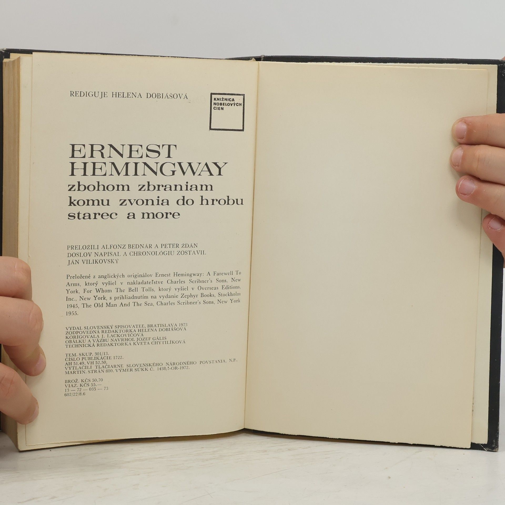 Ernest Hemingway Zbohom zbraniam. Komu zvonia do hrobu. Starec a more