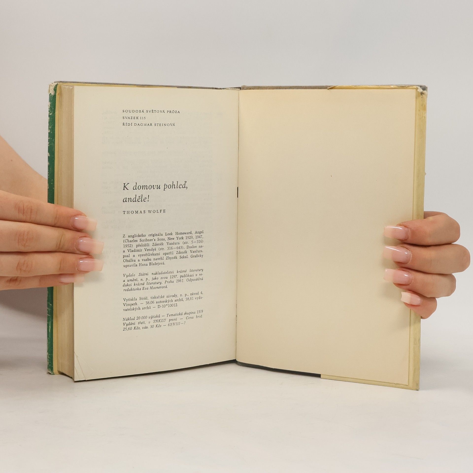 Thomas Clayton Wolfe K domovu pohleď, anděle