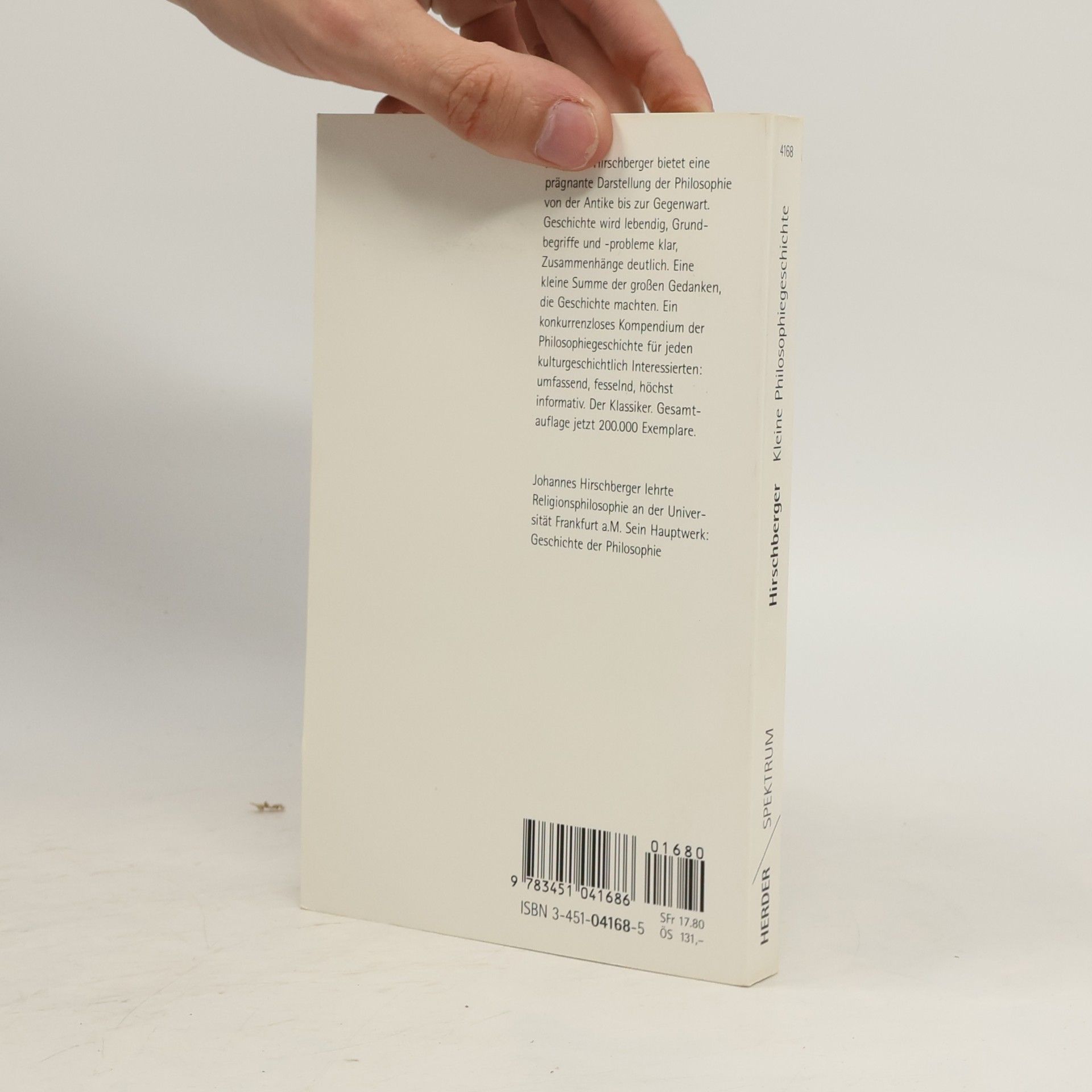 Johannes Hirschberger Kleine Philosophiegeschichte
